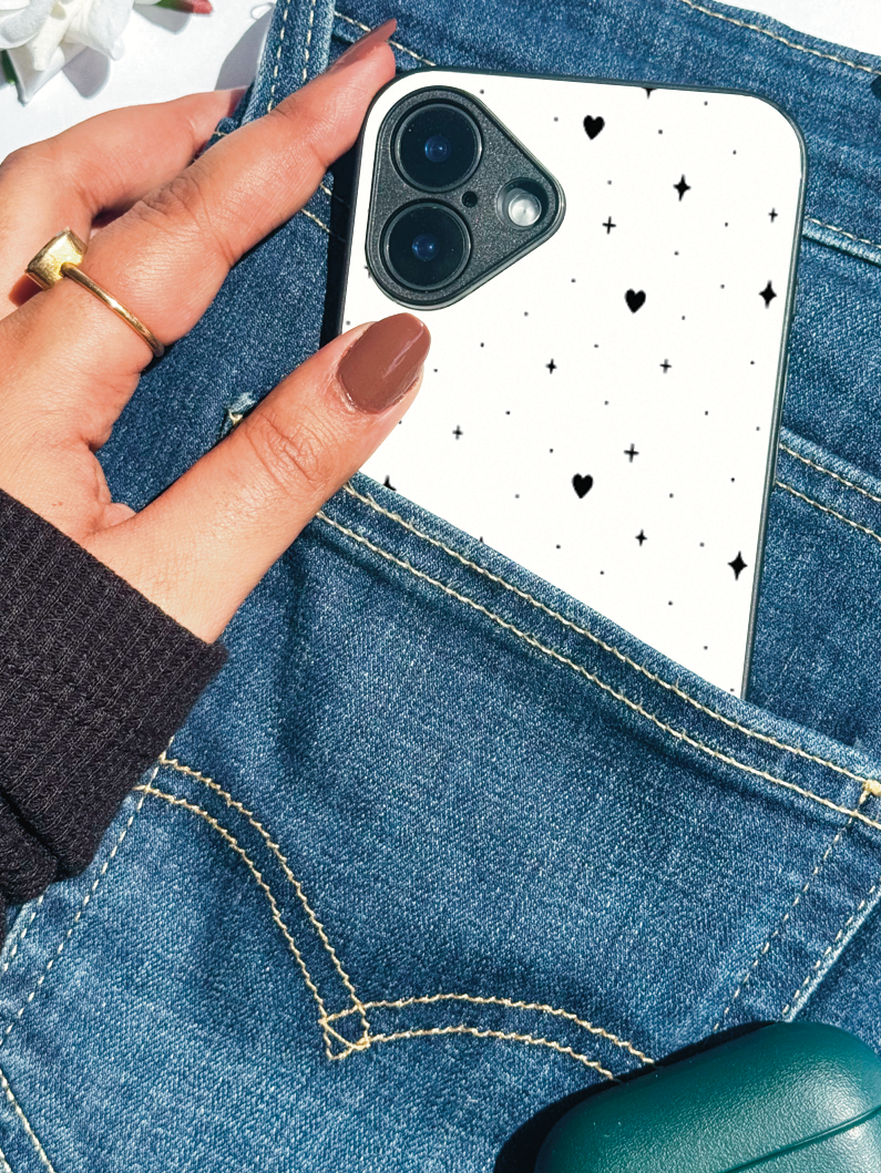 Minimal LOVE Premium Glass Back Cover For iPhone 11,12,13,14,15,16 Models