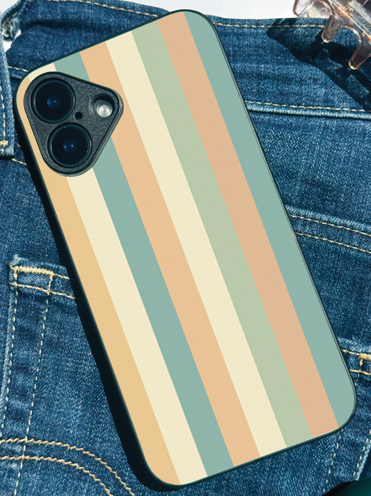 Abstract Stripes Premium Glass Back Cover For iPhone 11,12,13,14,15,16 Models