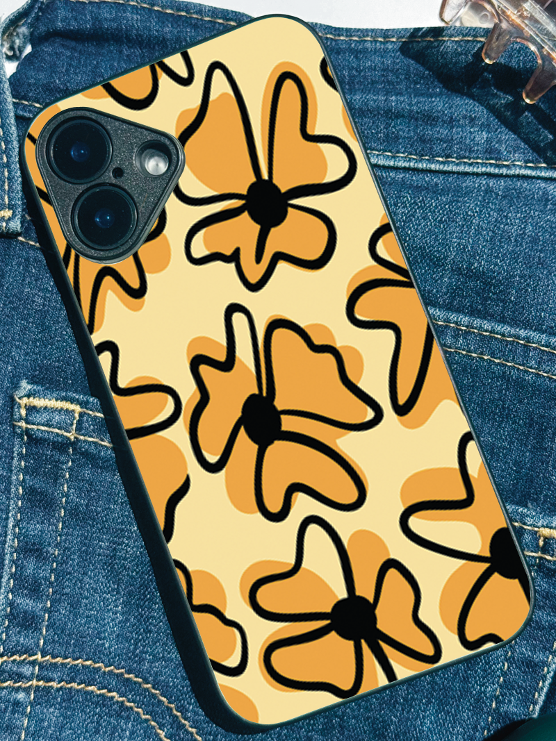 Crayon Petals Premium Glass Back Cover For iPhone 11,12,13,14,15,16 Models
