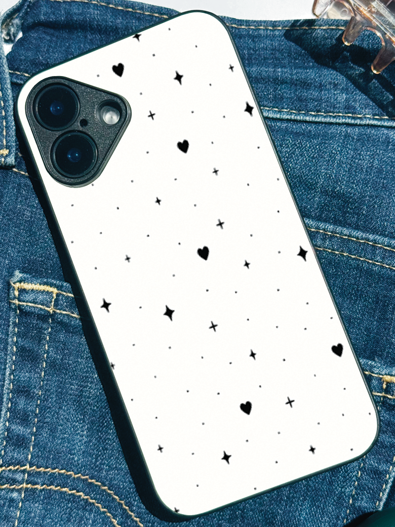 Minimal LOVE Premium Glass Back Cover For iPhone 11,12,13,14,15,16 Models