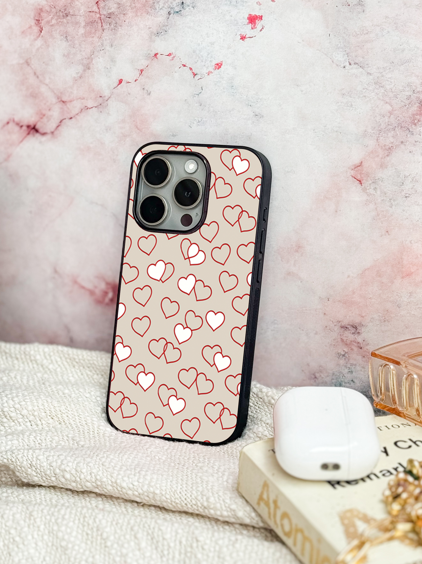 Puzzled Hearts Premium Glass Back Cover For iPhone 11,12,13,14,15,16 Models