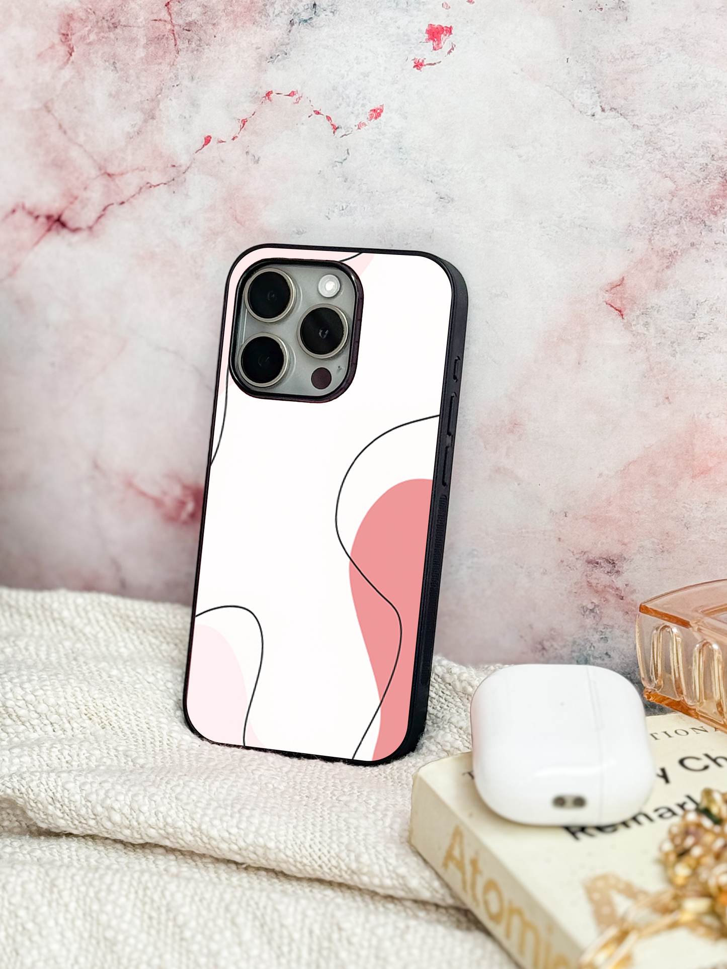 Clean Girl Aesthetics Premium Glass Back Cover For iPhone 11,12,13,14,15,16 Models