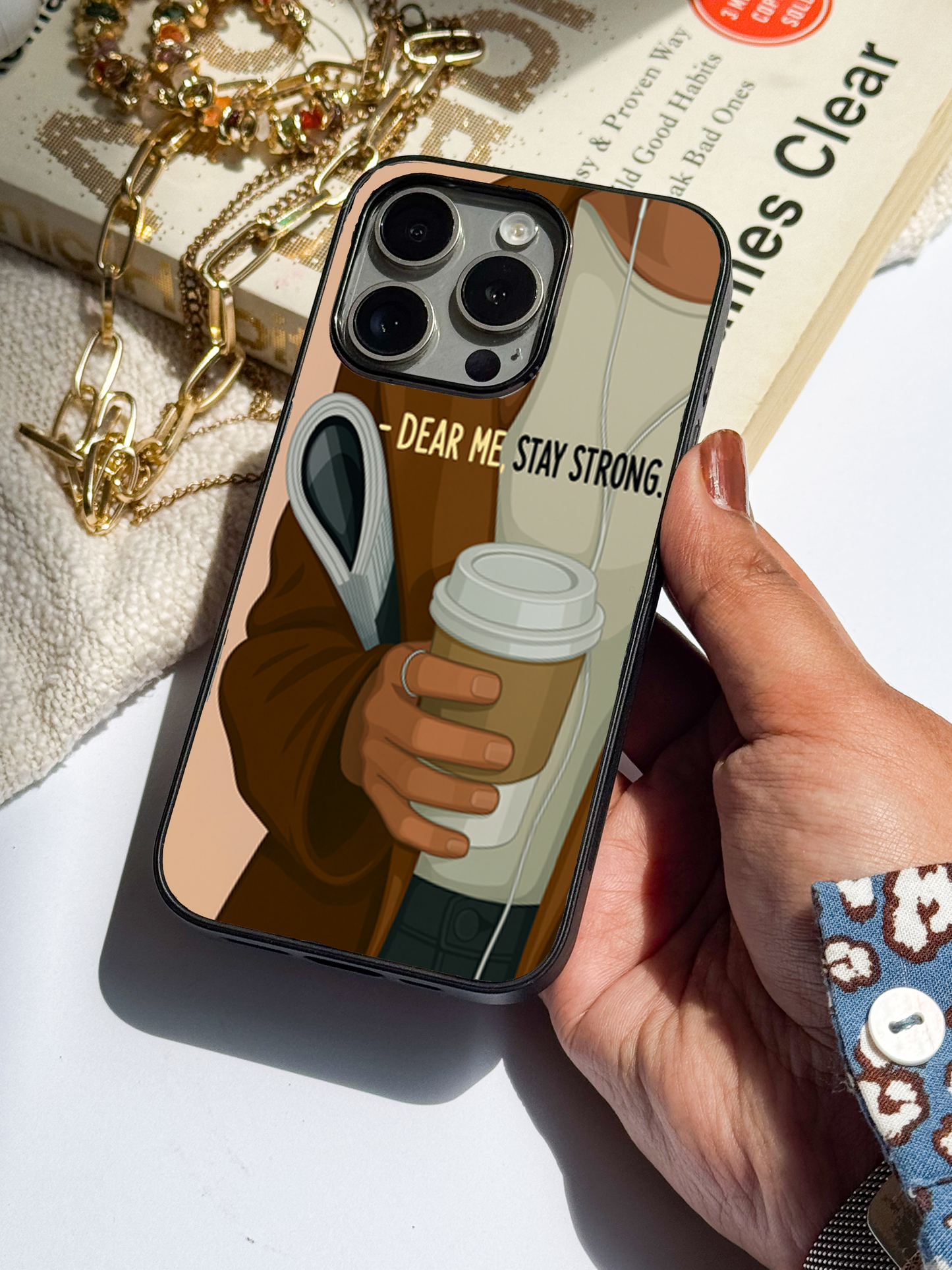Stay Strong  Premium Glass Back Cover For iPhone 11,12,13,14,15,16 Models
