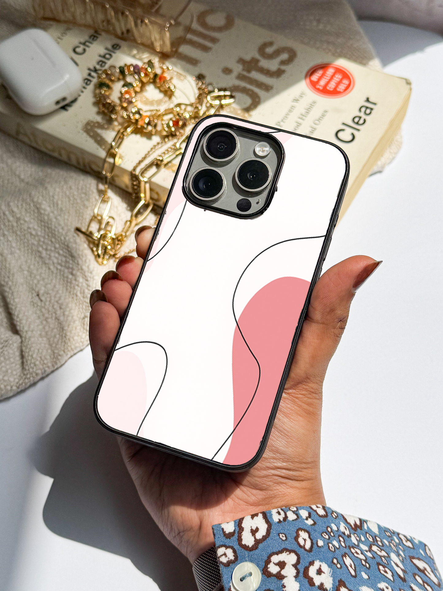 Clean Girl Aesthetics Premium Glass Back Cover For iPhone 11,12,13,14,15,16 Models