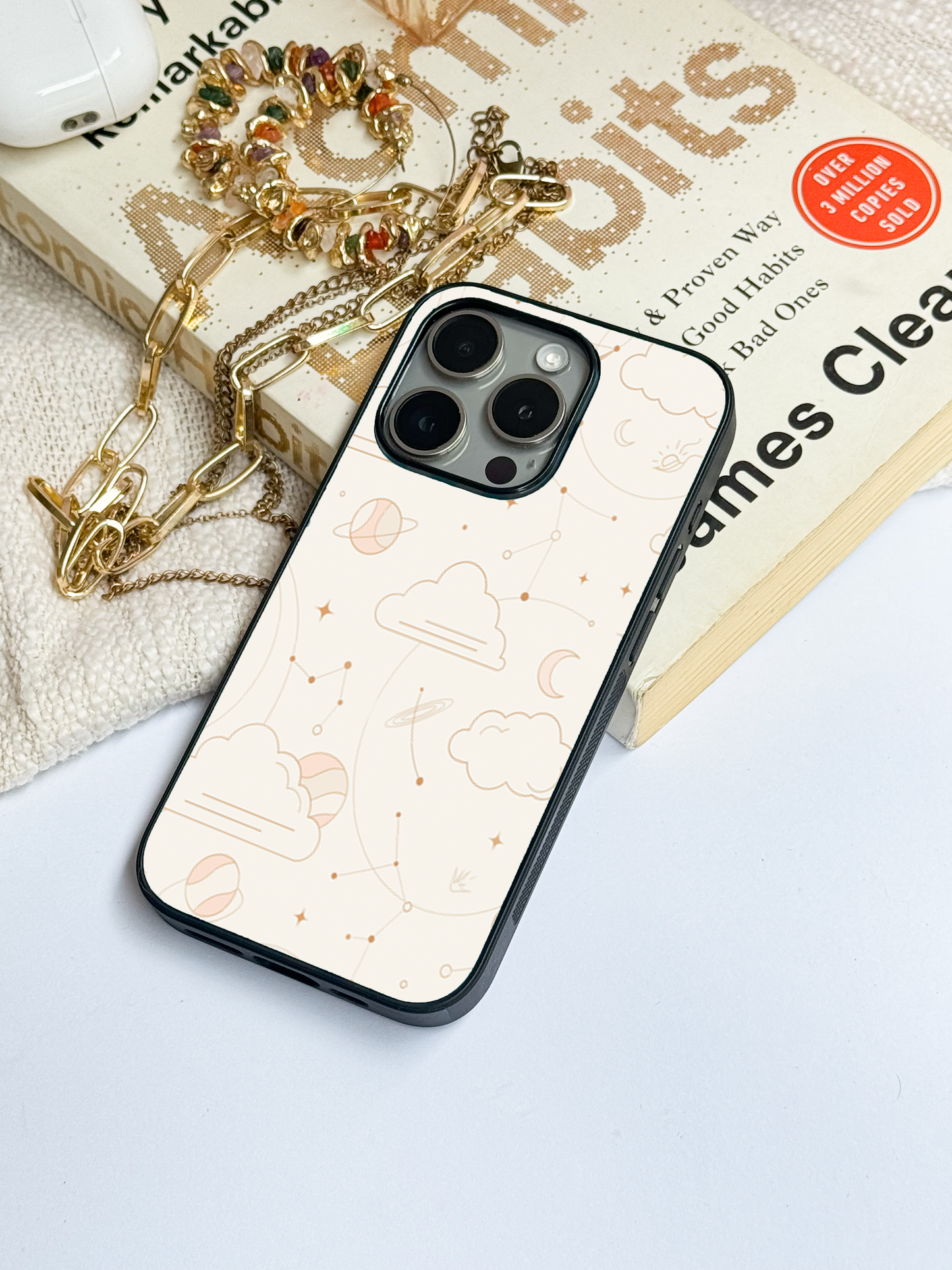 Celestial Love Premium Glass Back Cover For iPhone 11,12,13,14,15,16 Models
