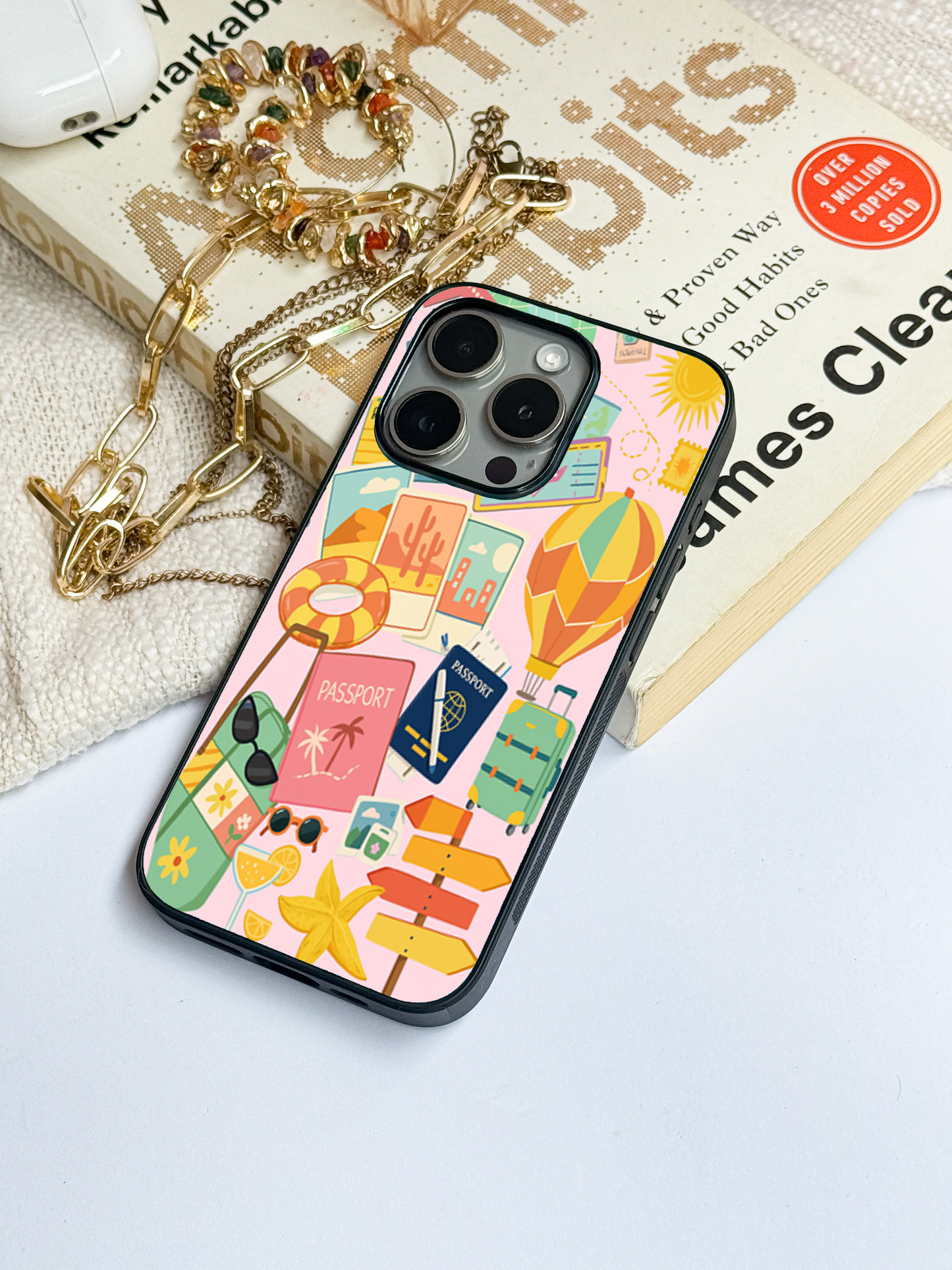 I love Travelling  Premium Glass Back Cover For iPhone 11,12,13,14,15,16 Models
