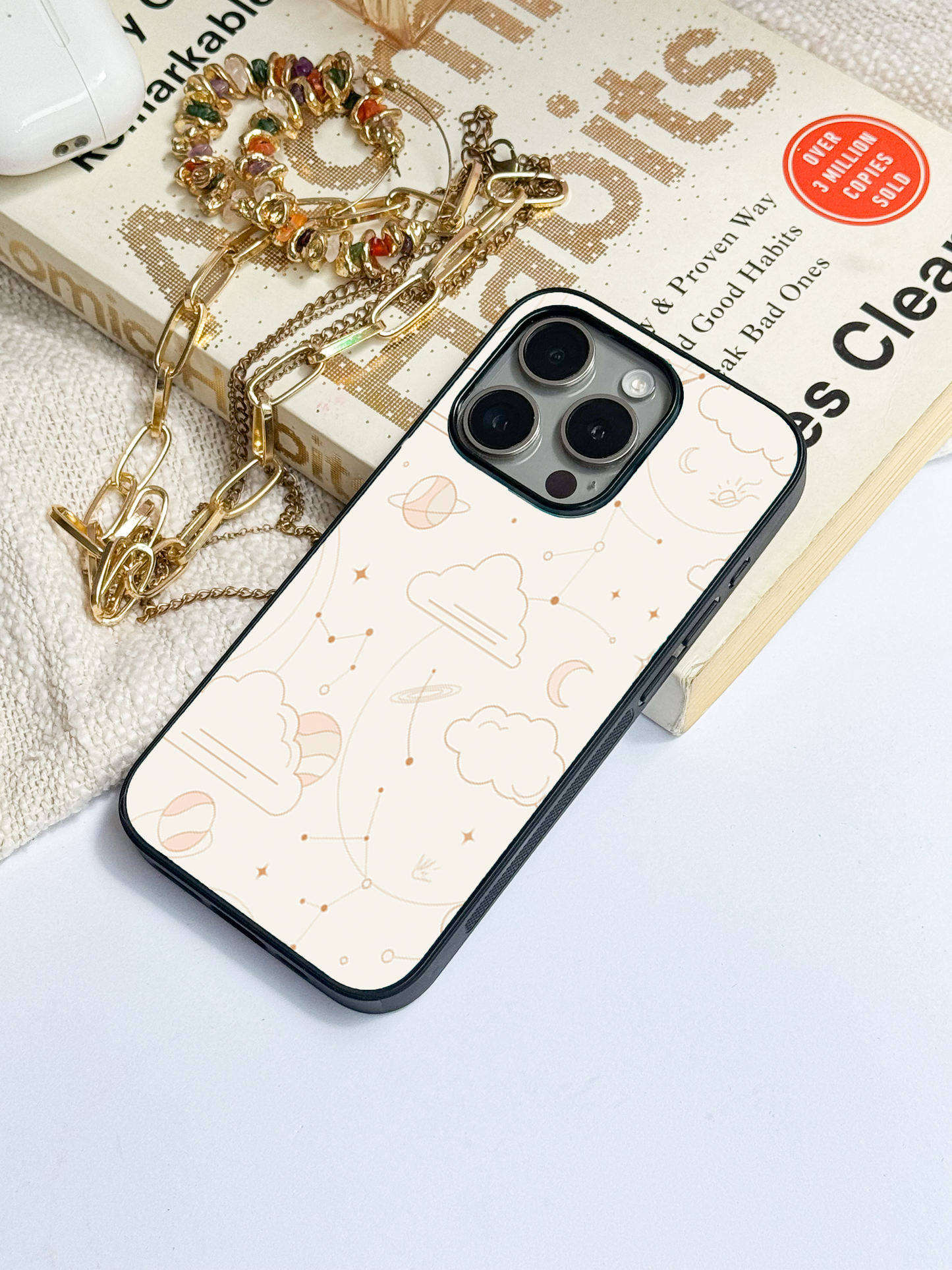 Celestial Love Premium Glass Back Cover For iPhone 11,12,13,14,15,16 Models
