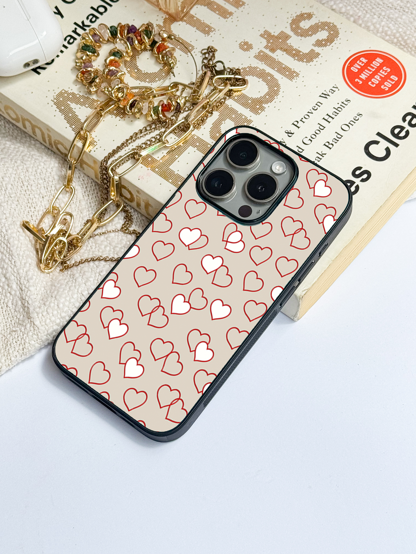 Puzzled Hearts Premium Glass Back Cover For iPhone 11,12,13,14,15,16 Models
