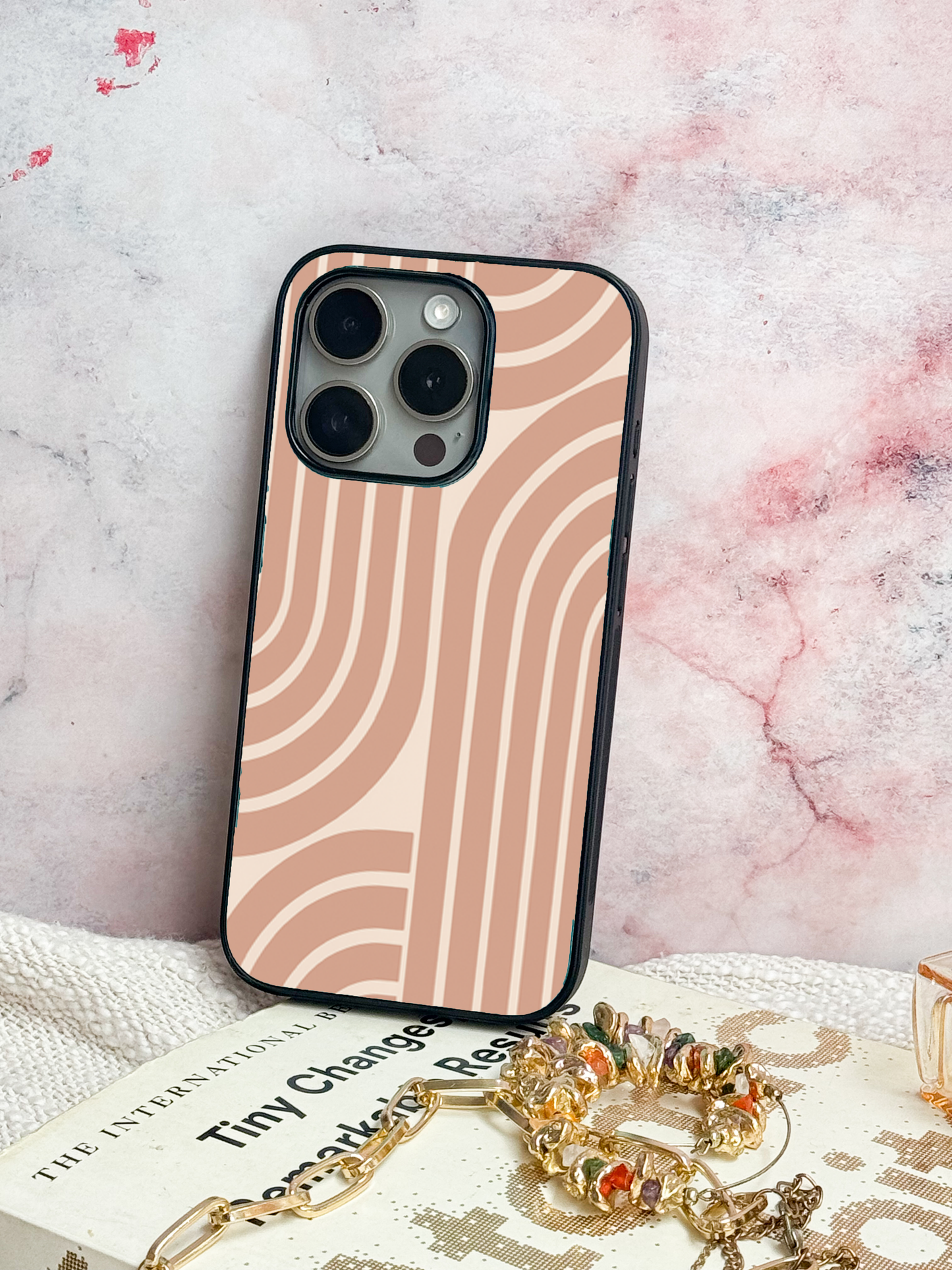Abstract Arc Premium Glass Back Cover For iPhone 11,12,13,14,15,16 Models