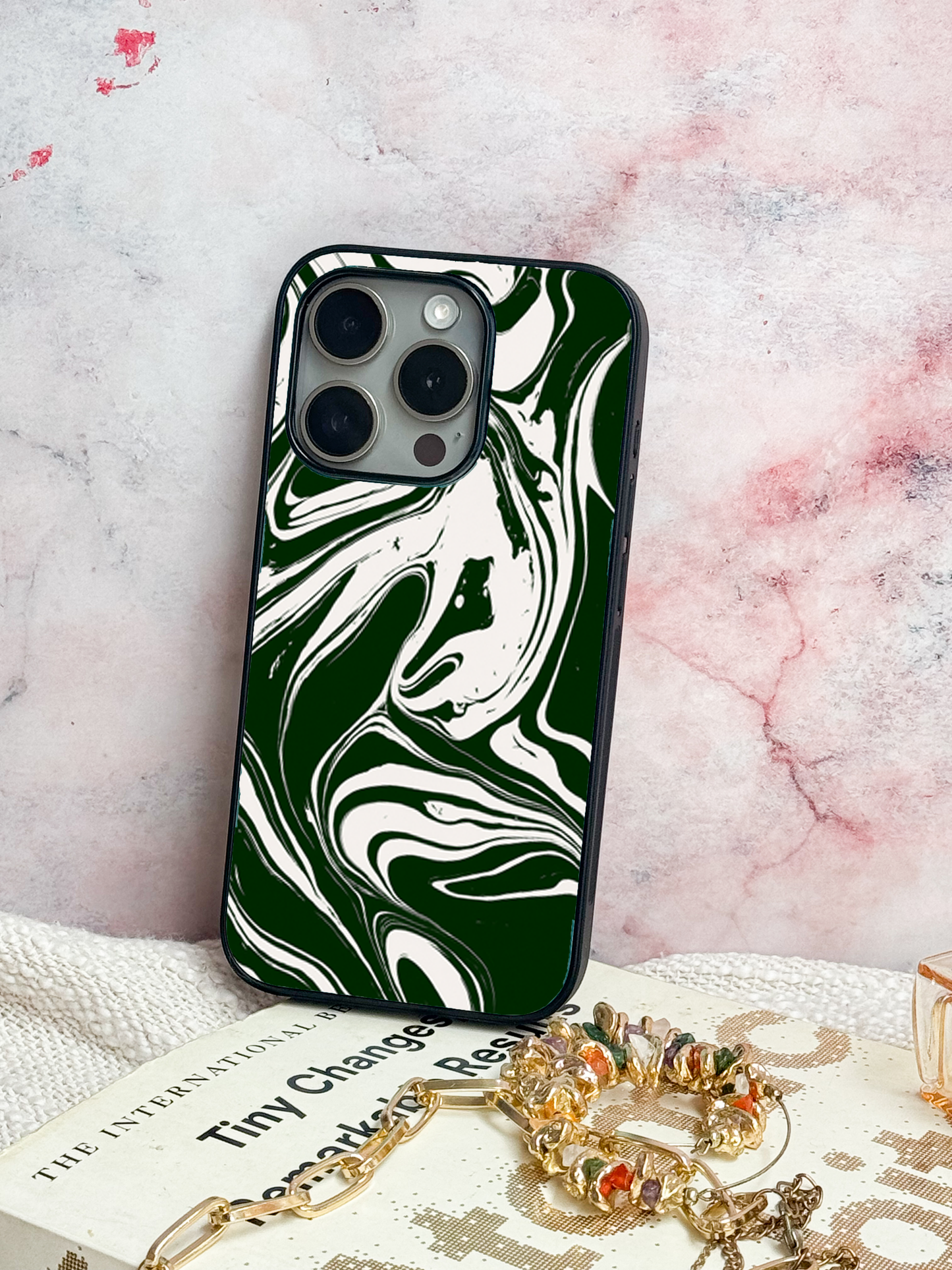 Grassy Marble   Premium Glass Back Cover For iPhone 11,12,13,14,15,16 Models