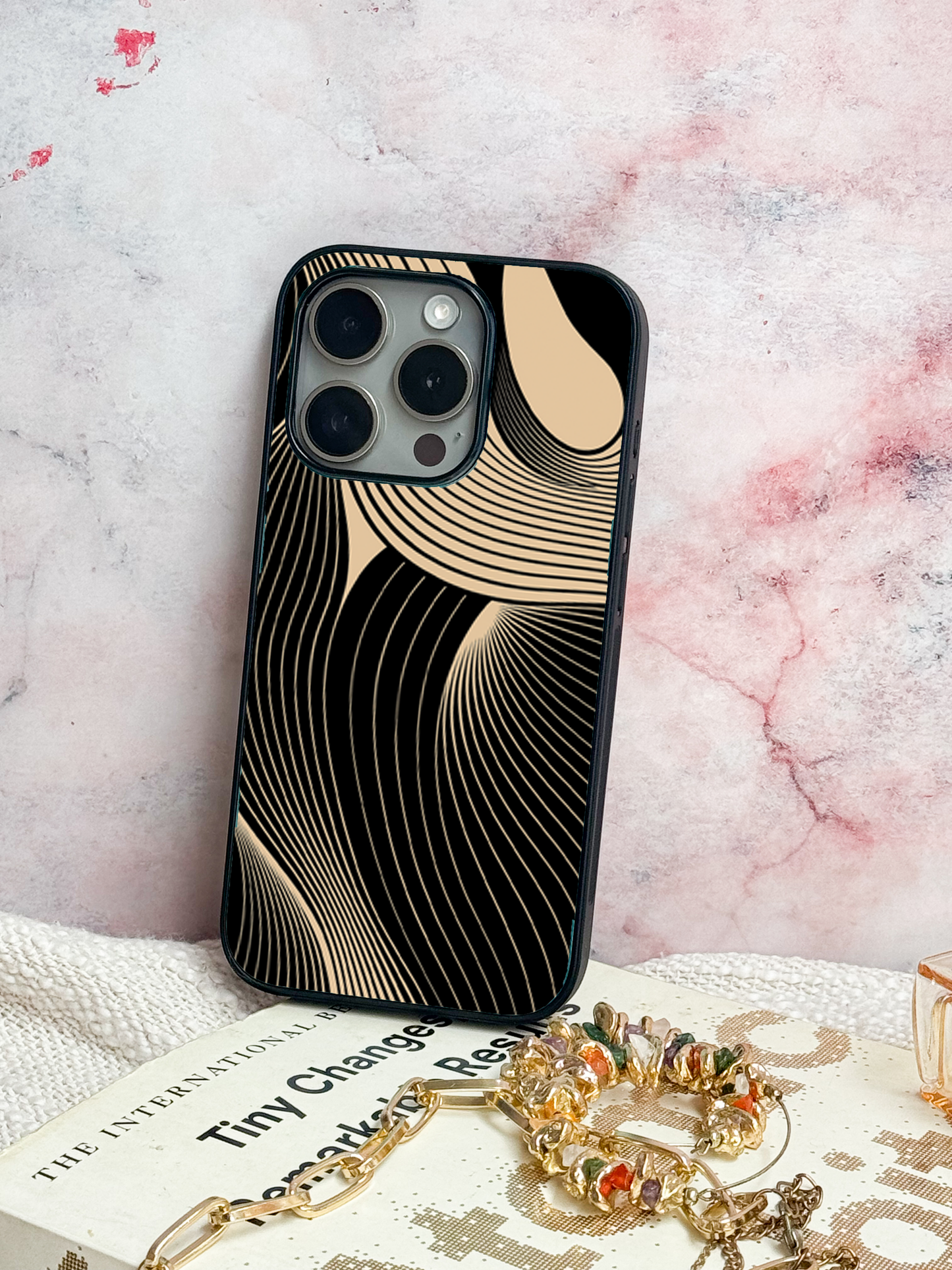Aesthetic Swirls Premium Glass Back Cover For iPhone 11,12,13,14,15,16 Models