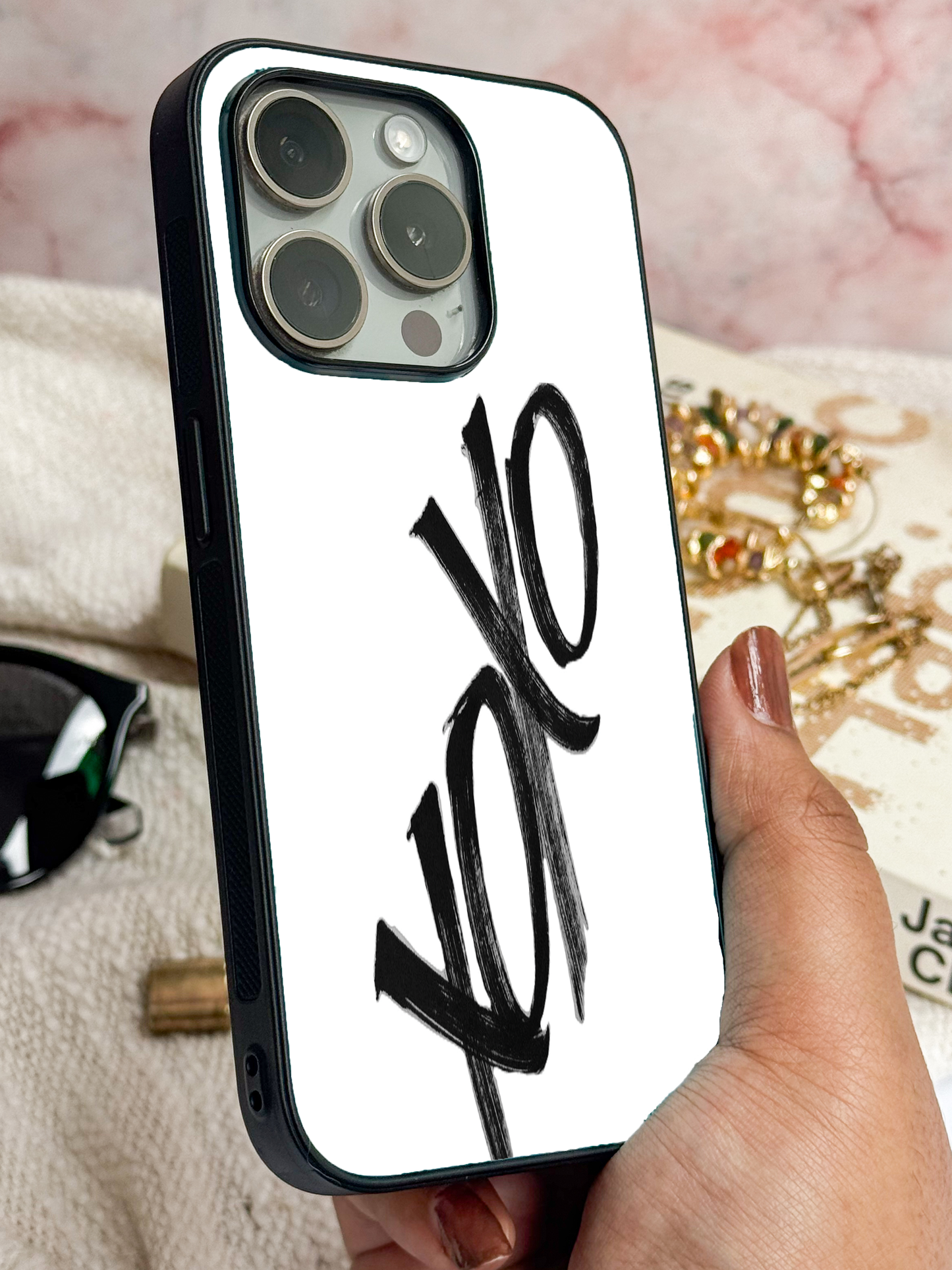 Bold XOXO Premium Glass Back Cover For iPhone 11,12,13,14,15,16 Models