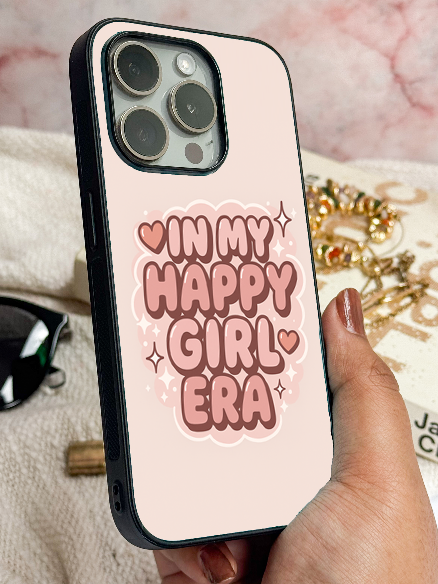Happy Girl Era Premium Glass Back Cover For iPhone 11,12,13,14,15,16 Models