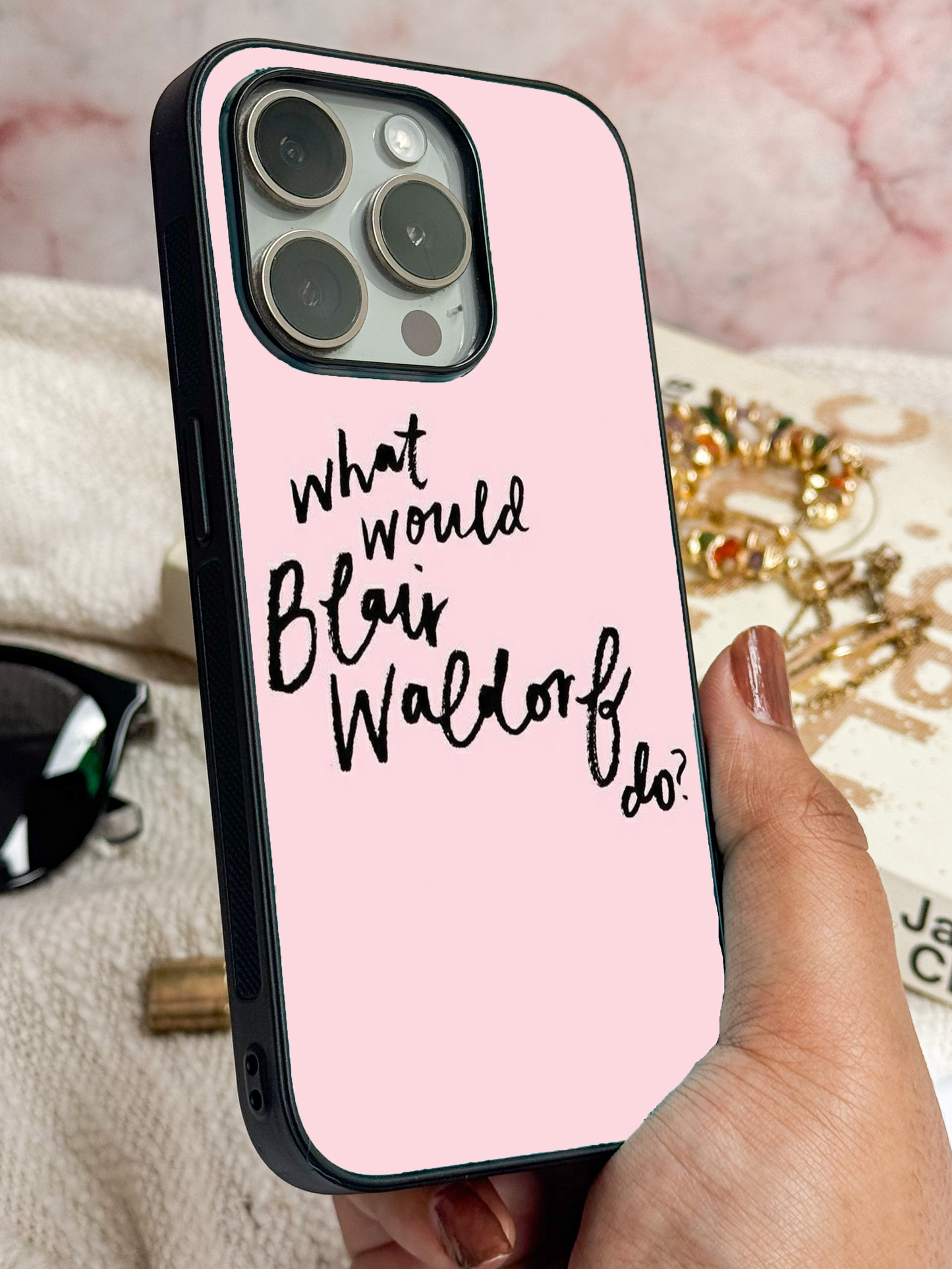 Queen B Case Premium Glass Back Cover For iPhone 11,12,13,14,15,16 Models