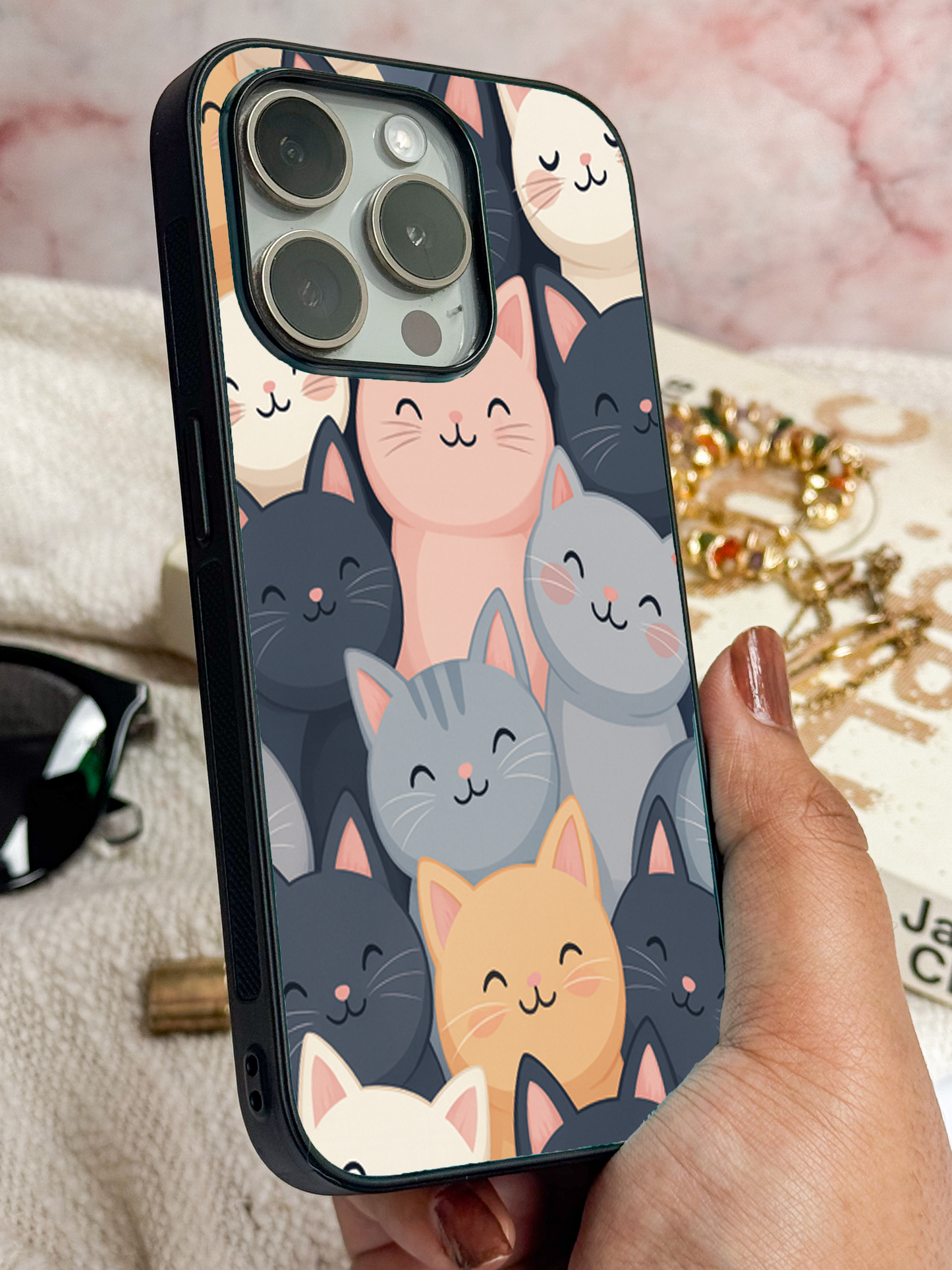 Meow Mix Premium Glass Back Cover For iPhone 11,12,13,14,15,16 Models