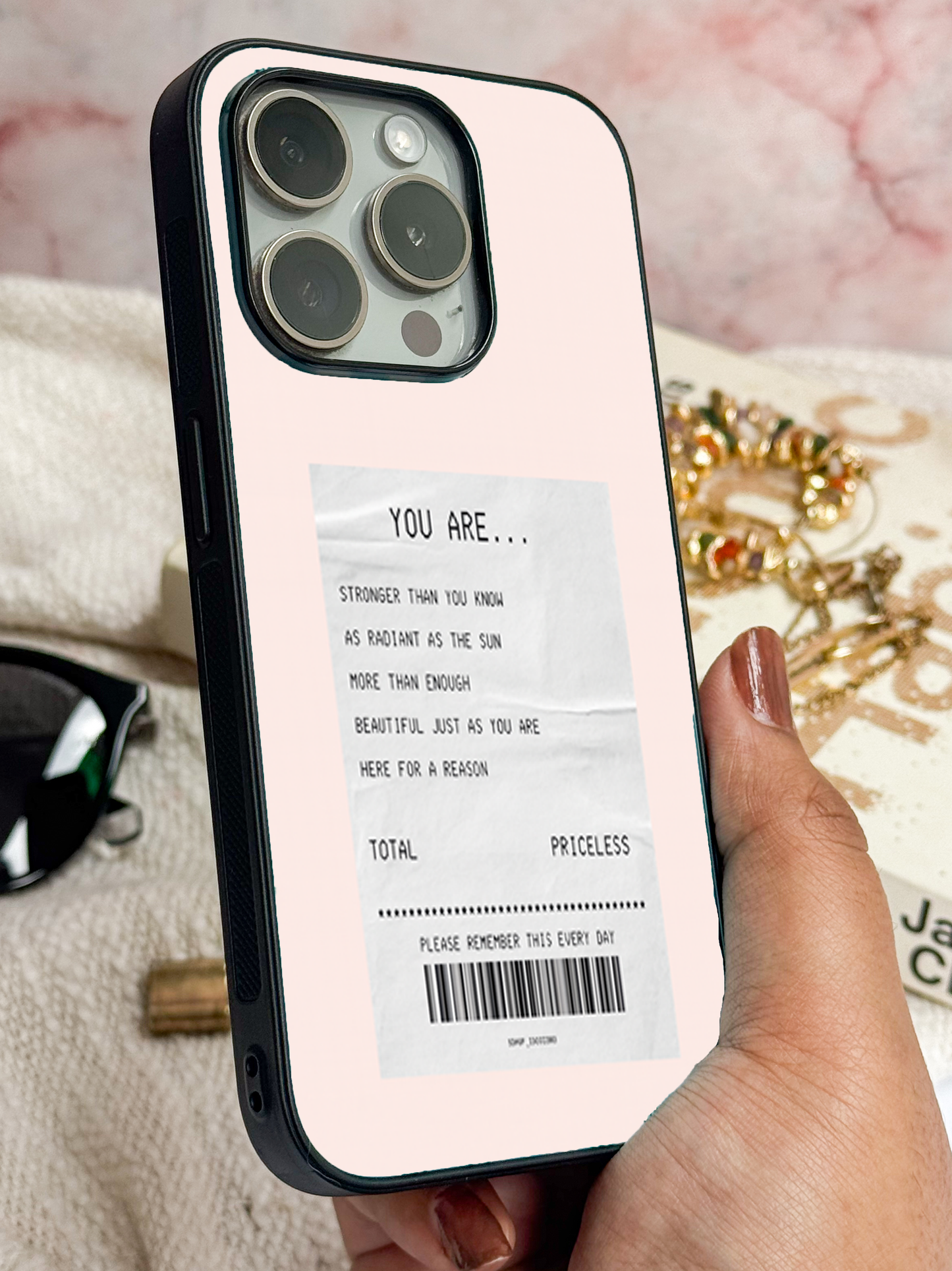 You Are Enough Premium Glass Back Cover For iPhone 11,12,13,14,15,16 Models