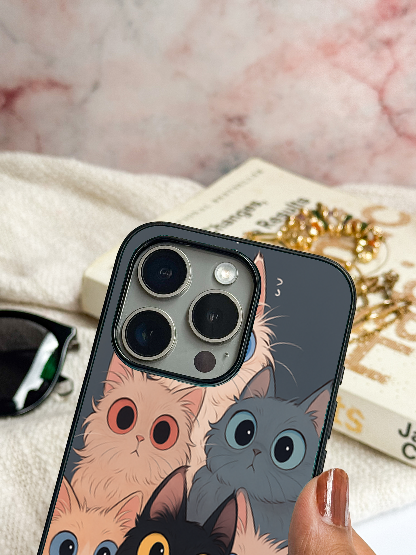 Kitty Mania  Premium Glass Back Cover For iPhone 11,12,13,14,15,16 Models
