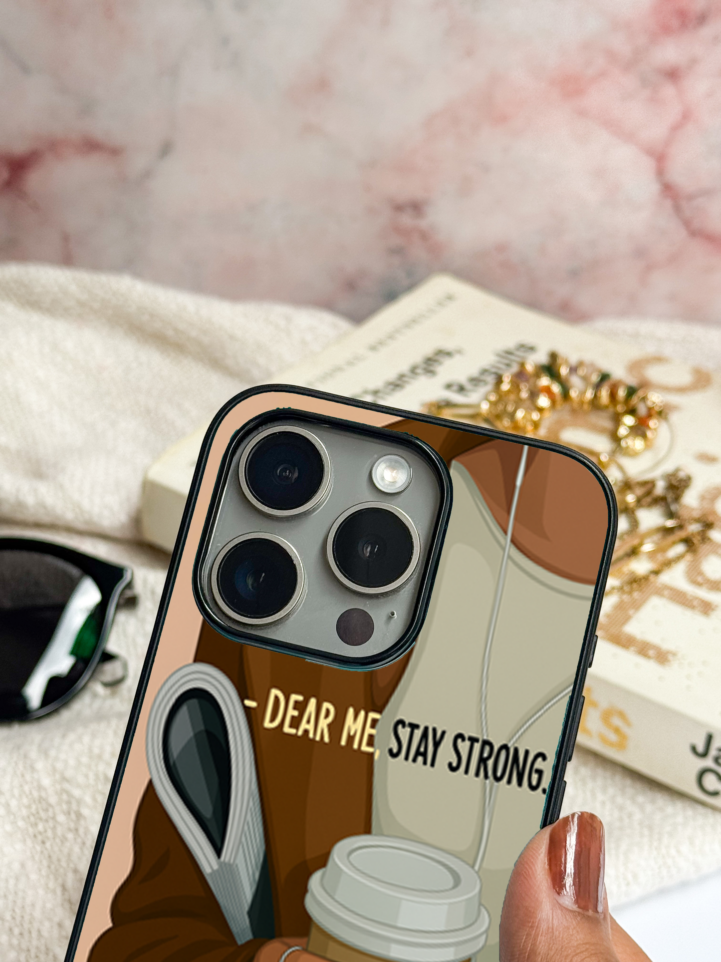 Stay Strong  Premium Glass Back Cover For iPhone 11,12,13,14,15,16 Models