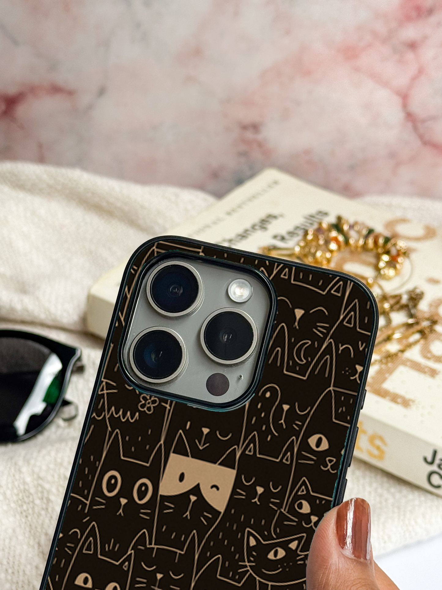Meow You Too Premium Glass Back Cover For iPhone 11,12,13,14,15,16 Models