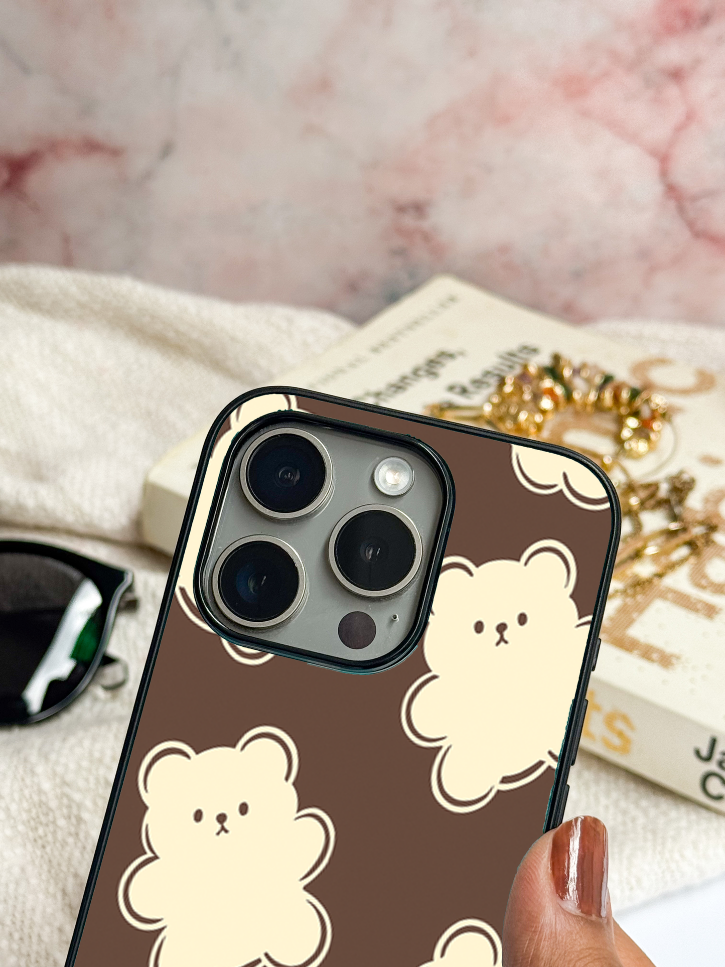 Teddy Overload Premium Glass Back Cover For iPhone 11,12,13,14,15,16 Models