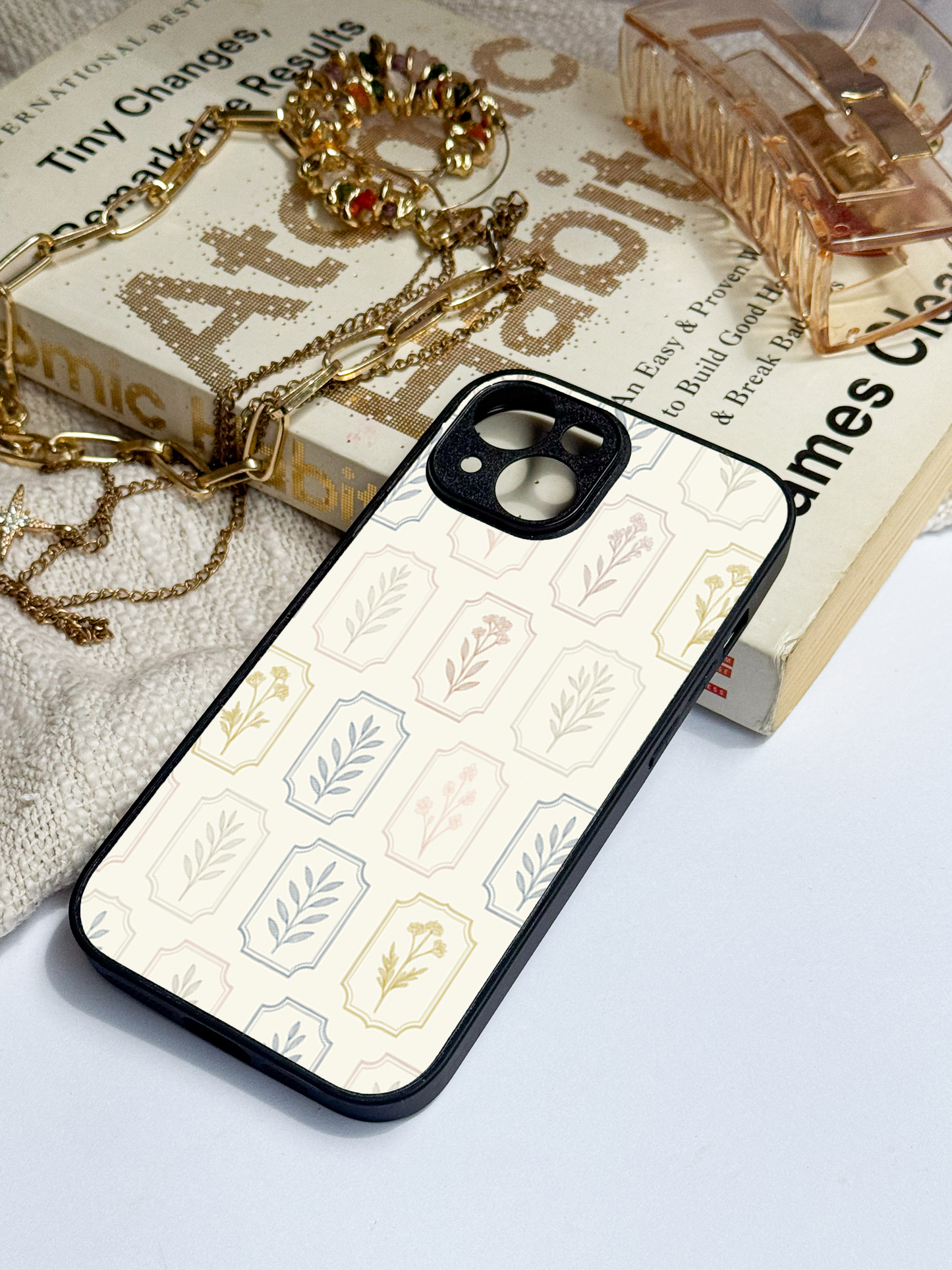 The Petal Grid Premium Glass Back Cover For iPhone 11,12,13,14,15,16 Models
