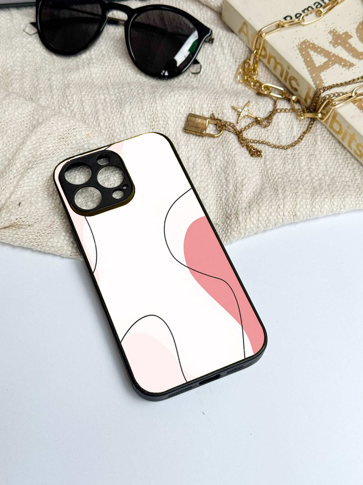 Clean Girl Aesthetics Premium Glass Back Cover For iPhone 11,12,13,14,15,16 Models