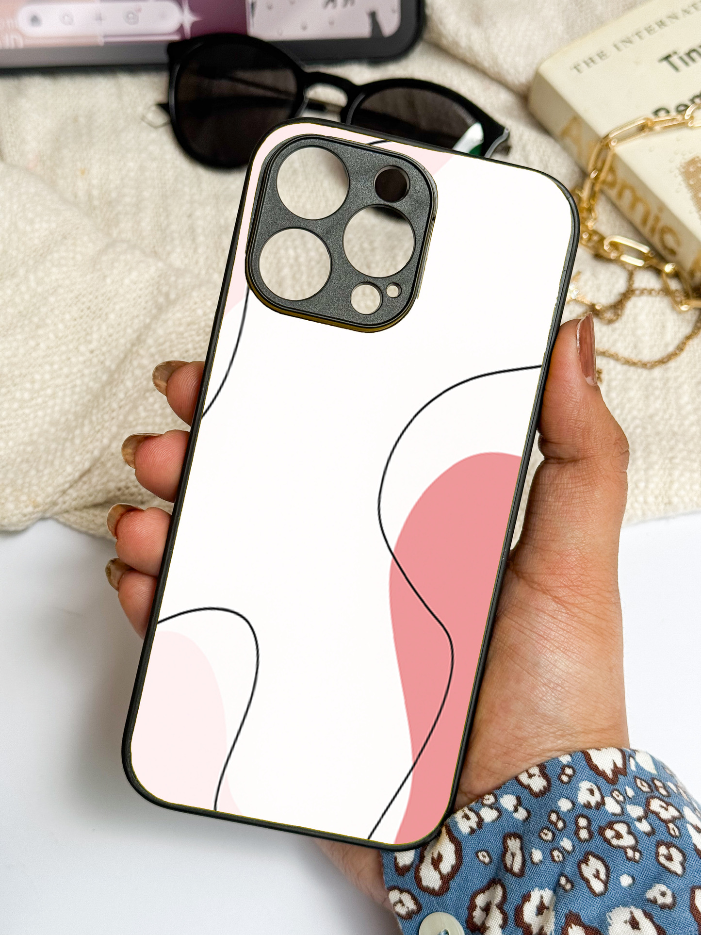 Clean Girl Aesthetics Premium Glass Back Cover For iPhone 11,12,13,14,15,16 Models