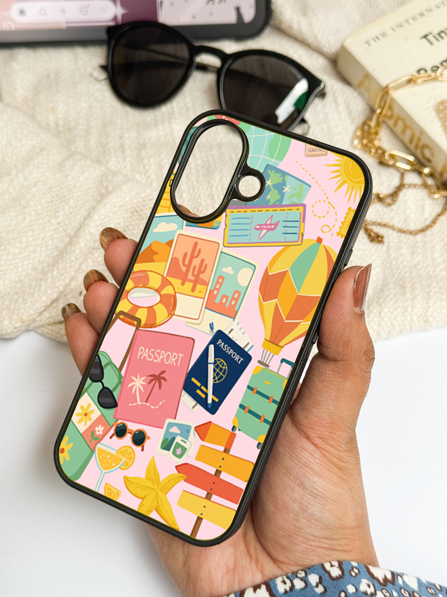 I love Travelling  Premium Glass Back Cover For iPhone 11,12,13,14,15,16 Models