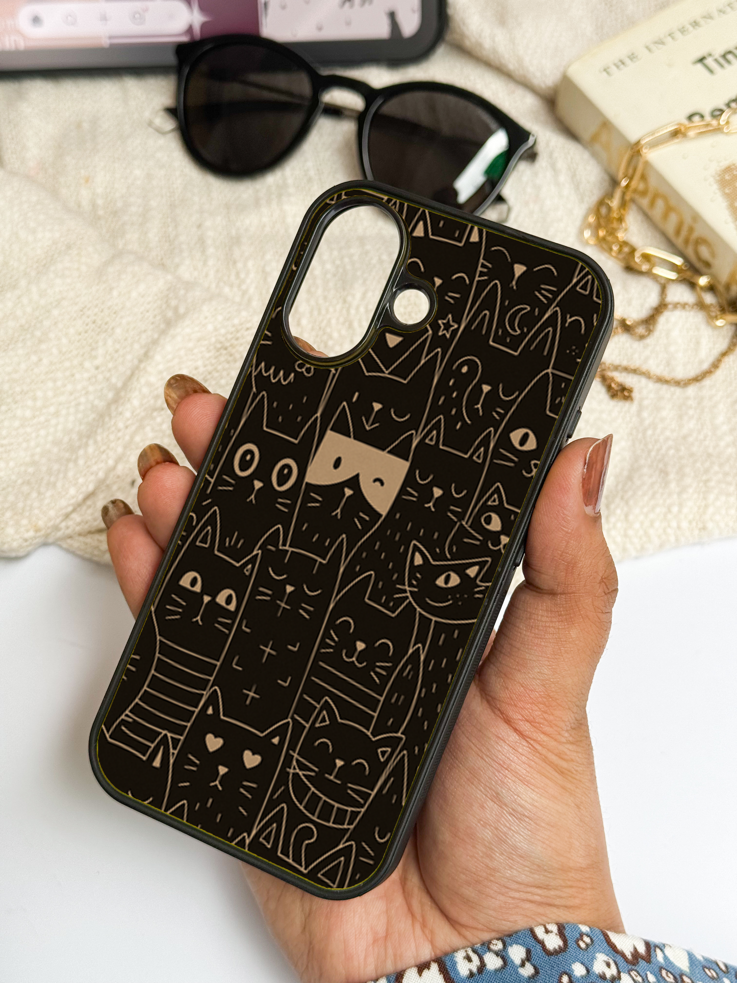 Meow You Too Premium Glass Back Cover For iPhone 11,12,13,14,15,16 Models