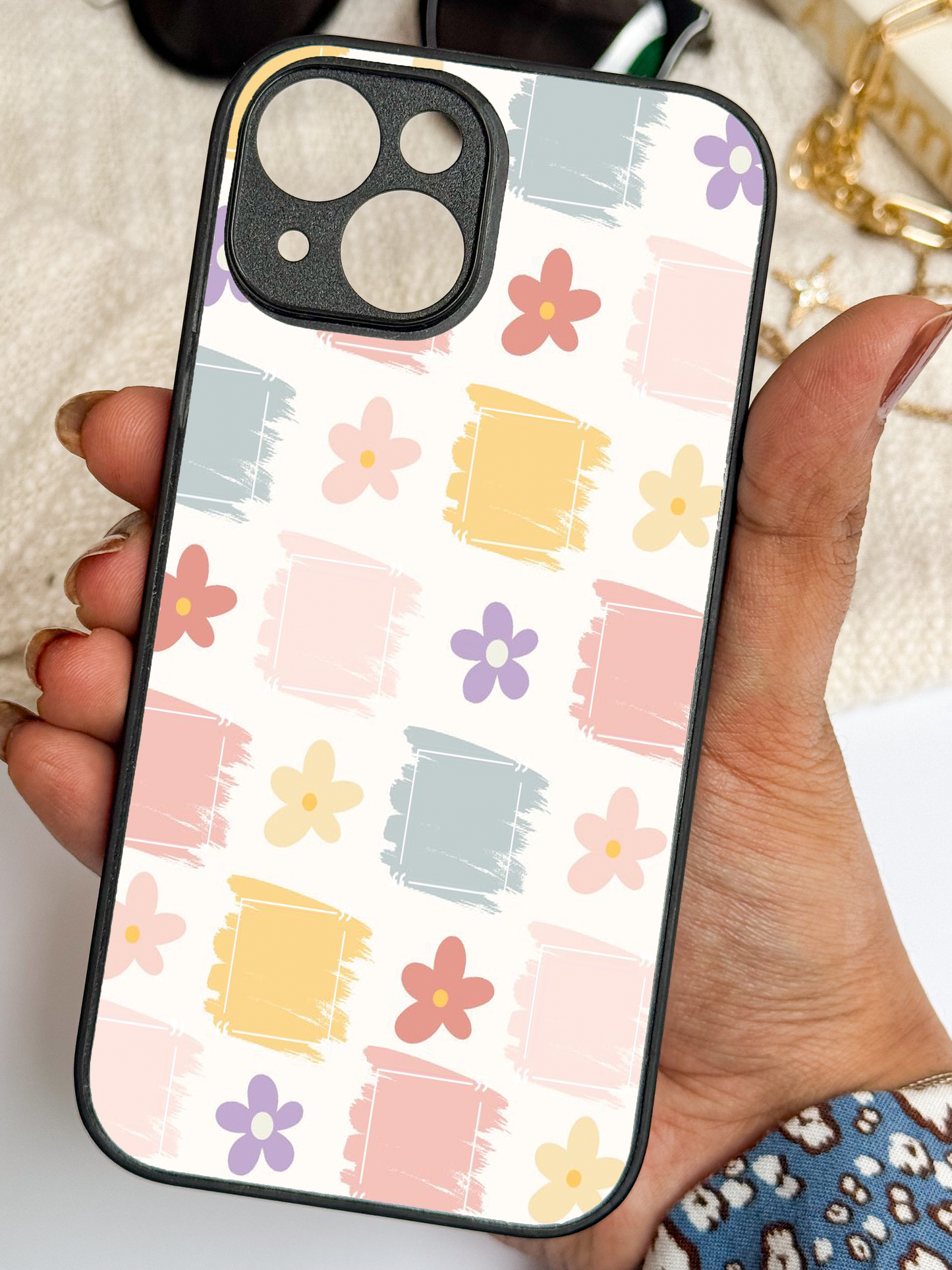 Pastel Play Premium Glass Back Cover For iPhone 11,12,13,14,15,16,17 Models