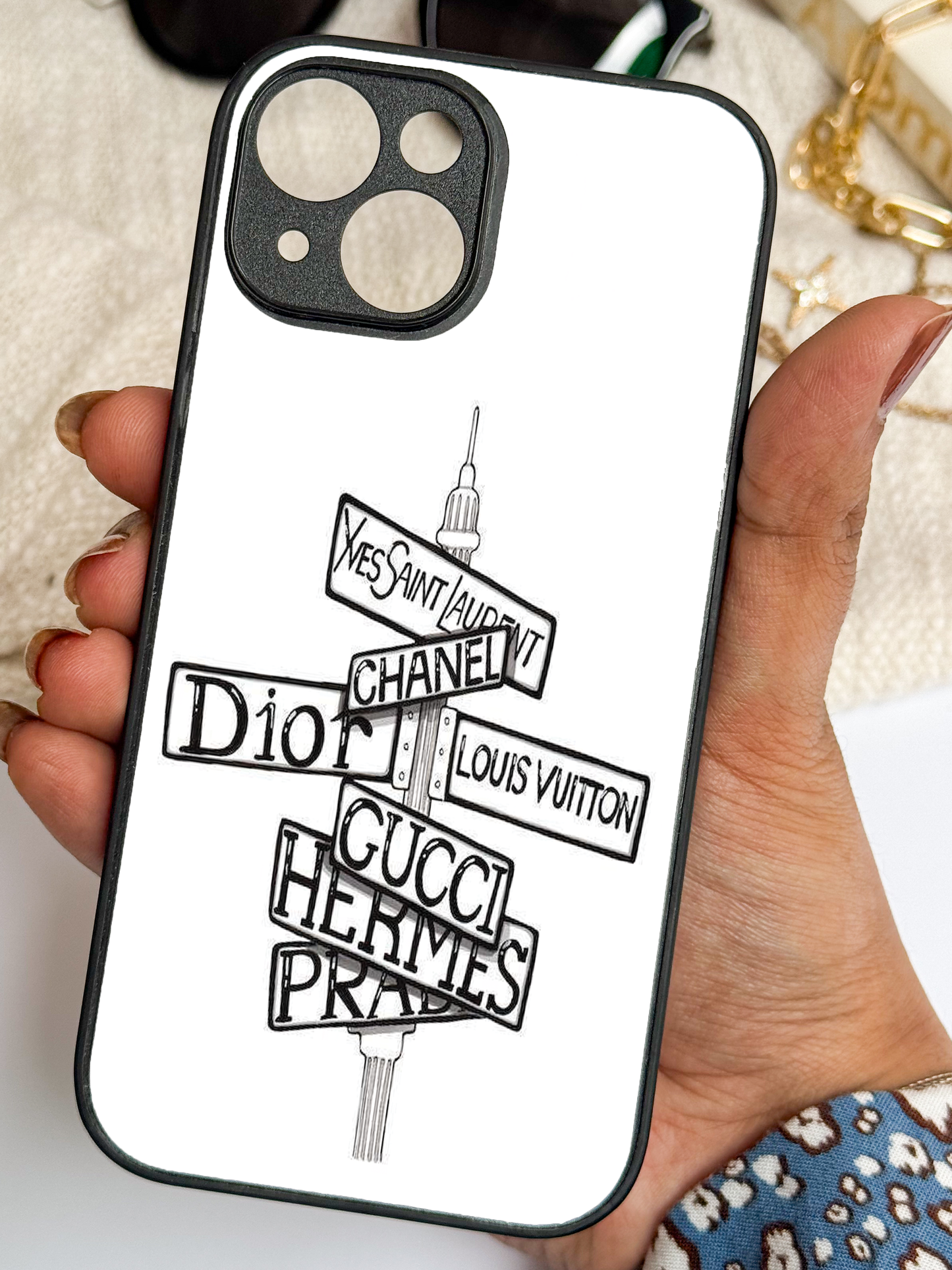 Runway Route Premium Glass Back Cover For iPhone 11,12,13,14,15,16 Models