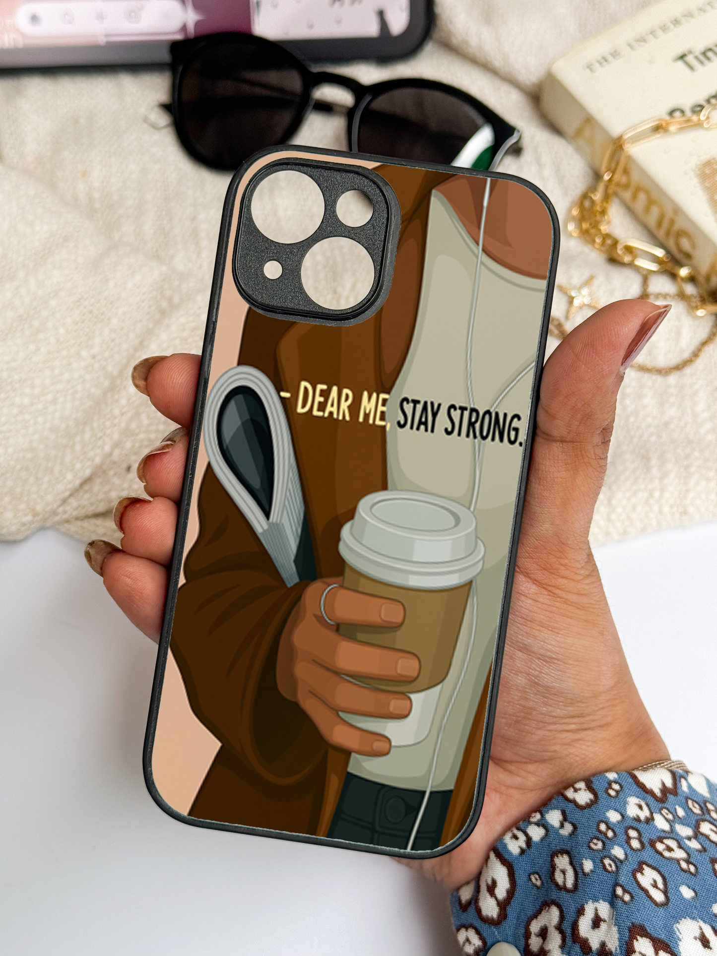 Stay Strong  Premium Glass Back Cover For iPhone 11,12,13,14,15,16 Models