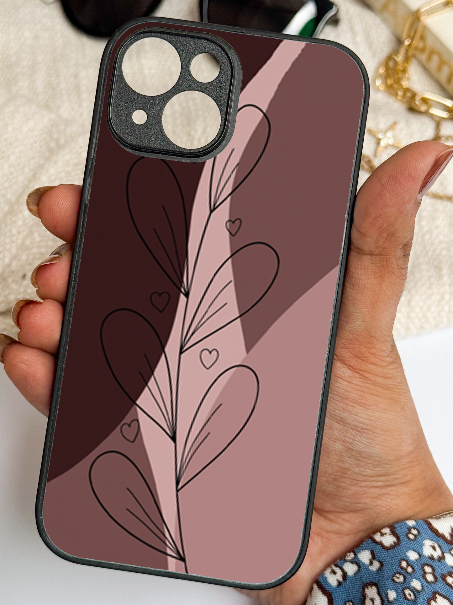 Blushing Petals Premium Glass Back Cover For iPhone 11,12,13,14,15,16 Models