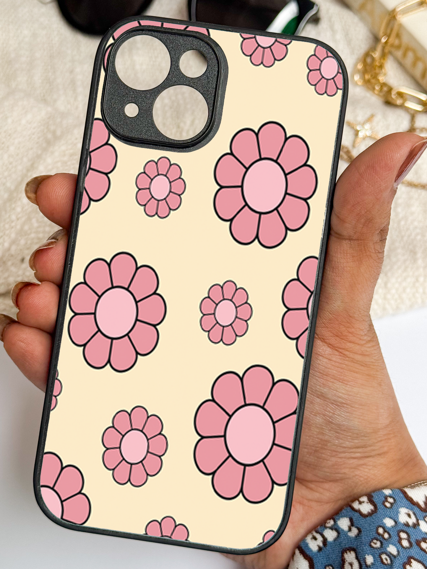 Flowery Freak Premium Glass Back Cover For iPhone 11,12,13,14,15,16,17 Models