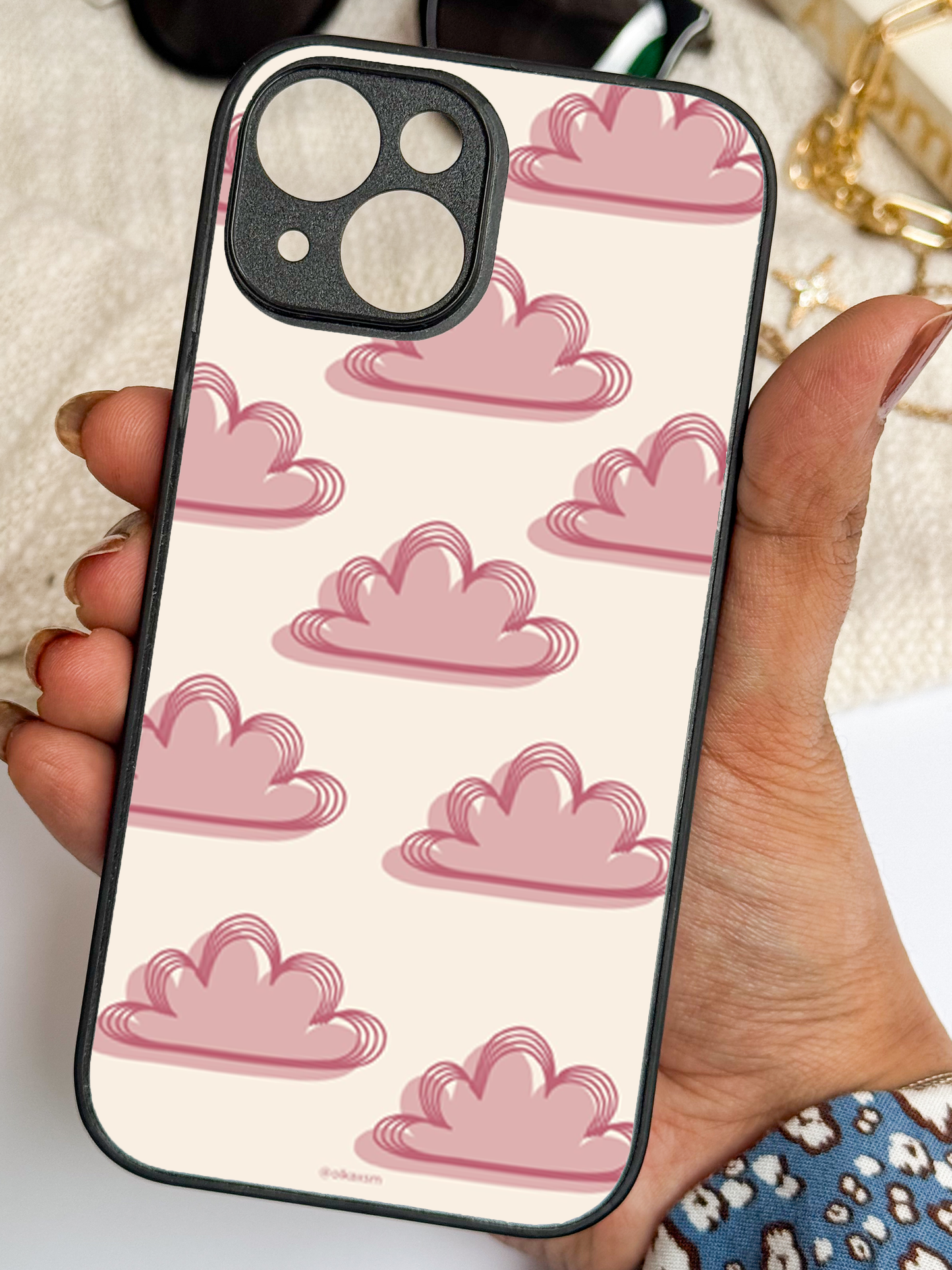 Pink Skies Premium Glass Back Cover For iPhone 11,12,13,14,15,16 Models