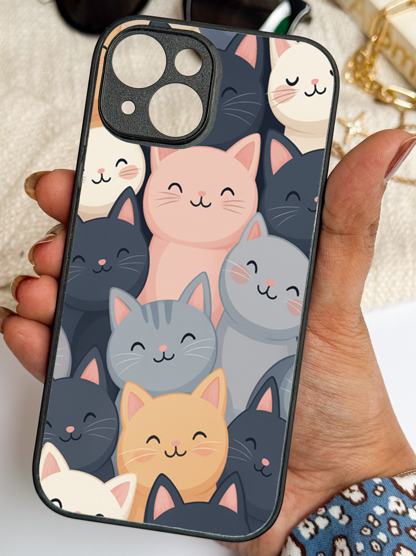 Meow Mix Premium Glass Back Cover For iPhone 11,12,13,14,15,16 Models