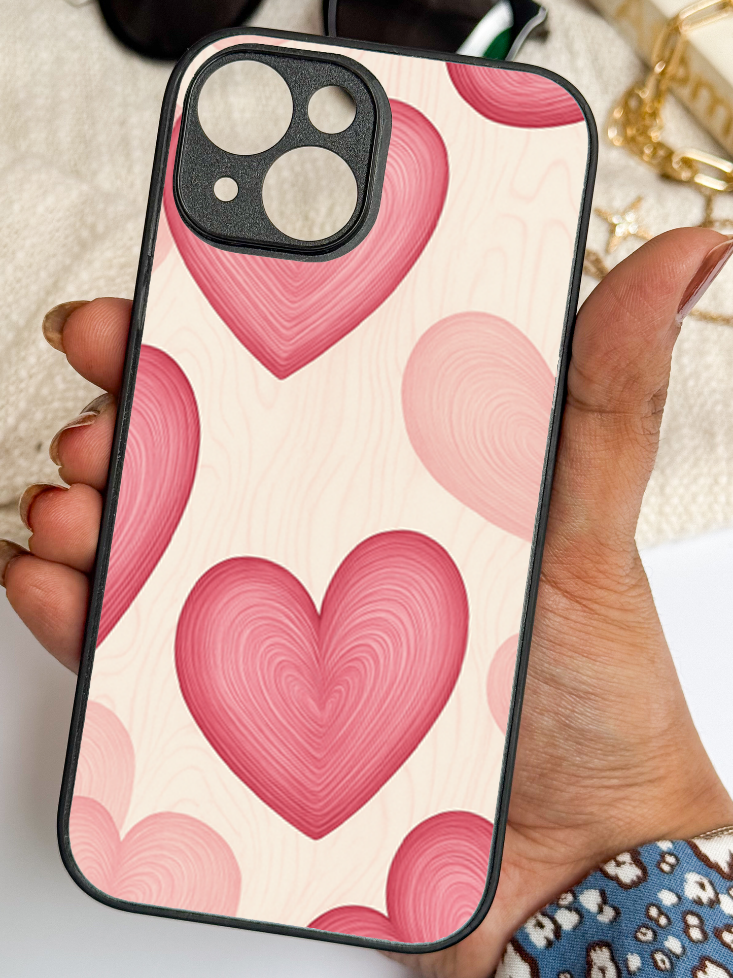 The Candy Hearts Premium Glass Back Cover For iPhone 11,12,13,14,15,16 Models
