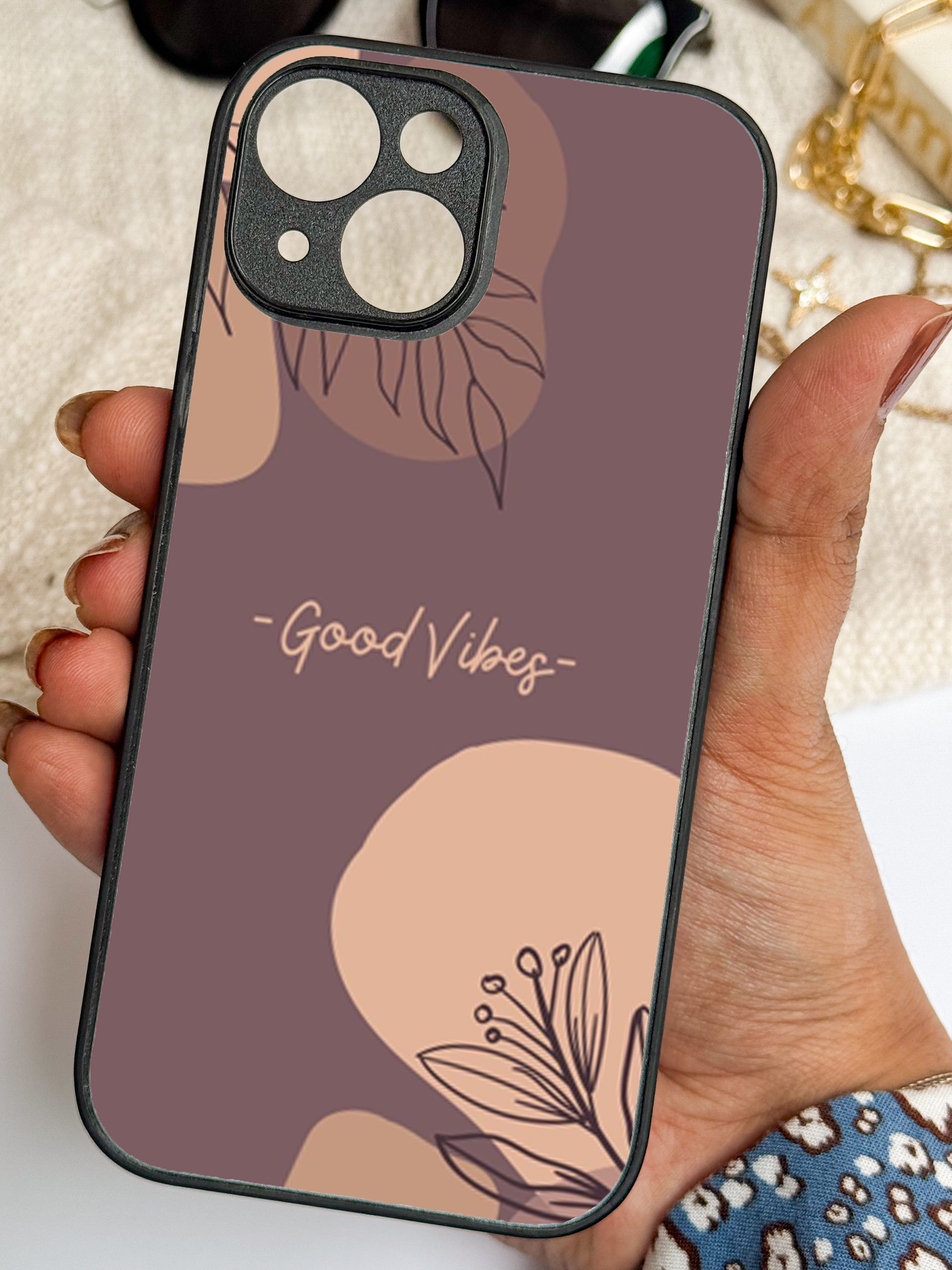 Calm Aura Premium Glass Back Cover For iPhone 11,12,13,14,15,16 Models