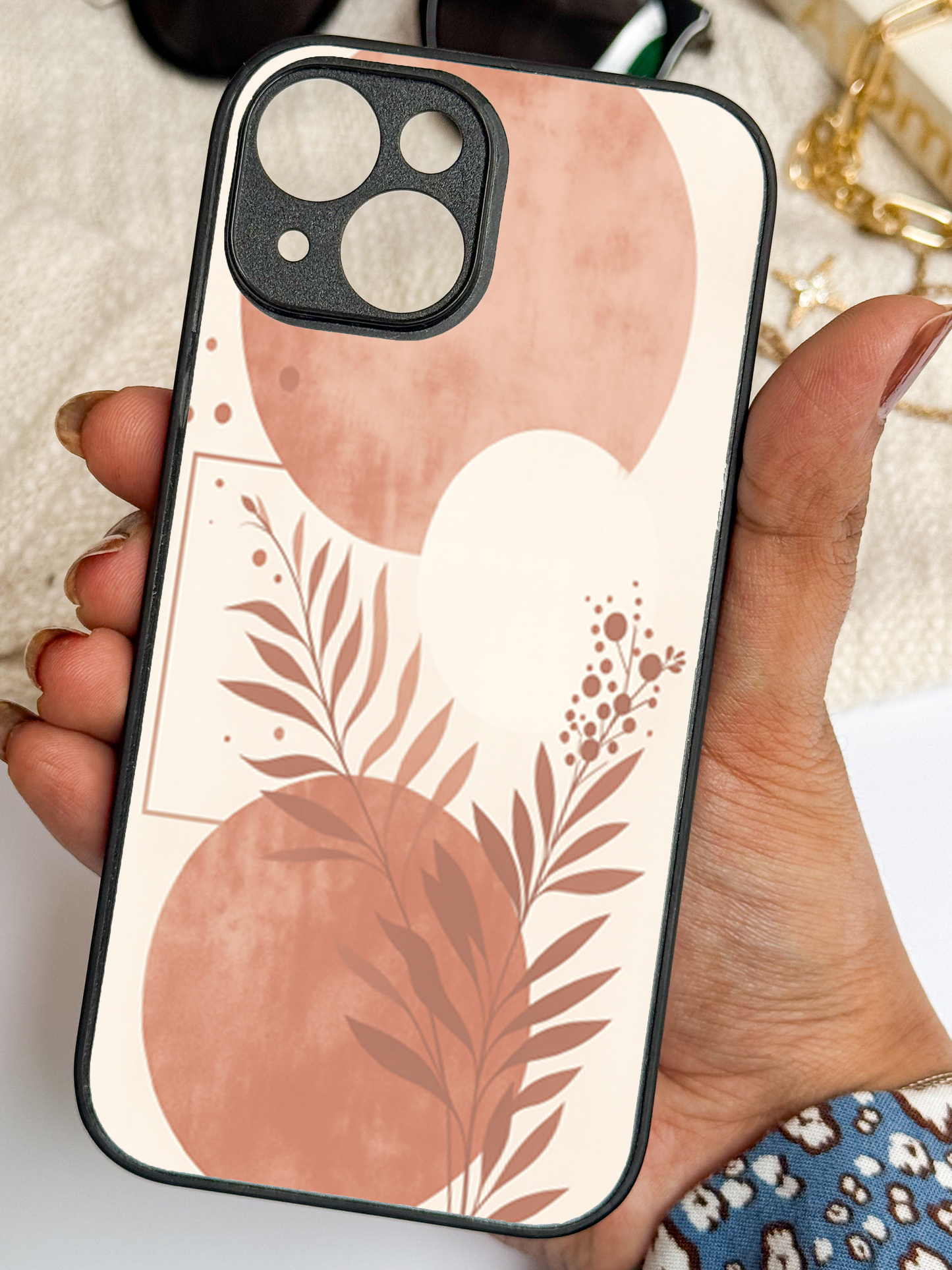 Blush Harmon Premium Glass Back Cover For iPhone 11,12,13,14,15,16 Models
