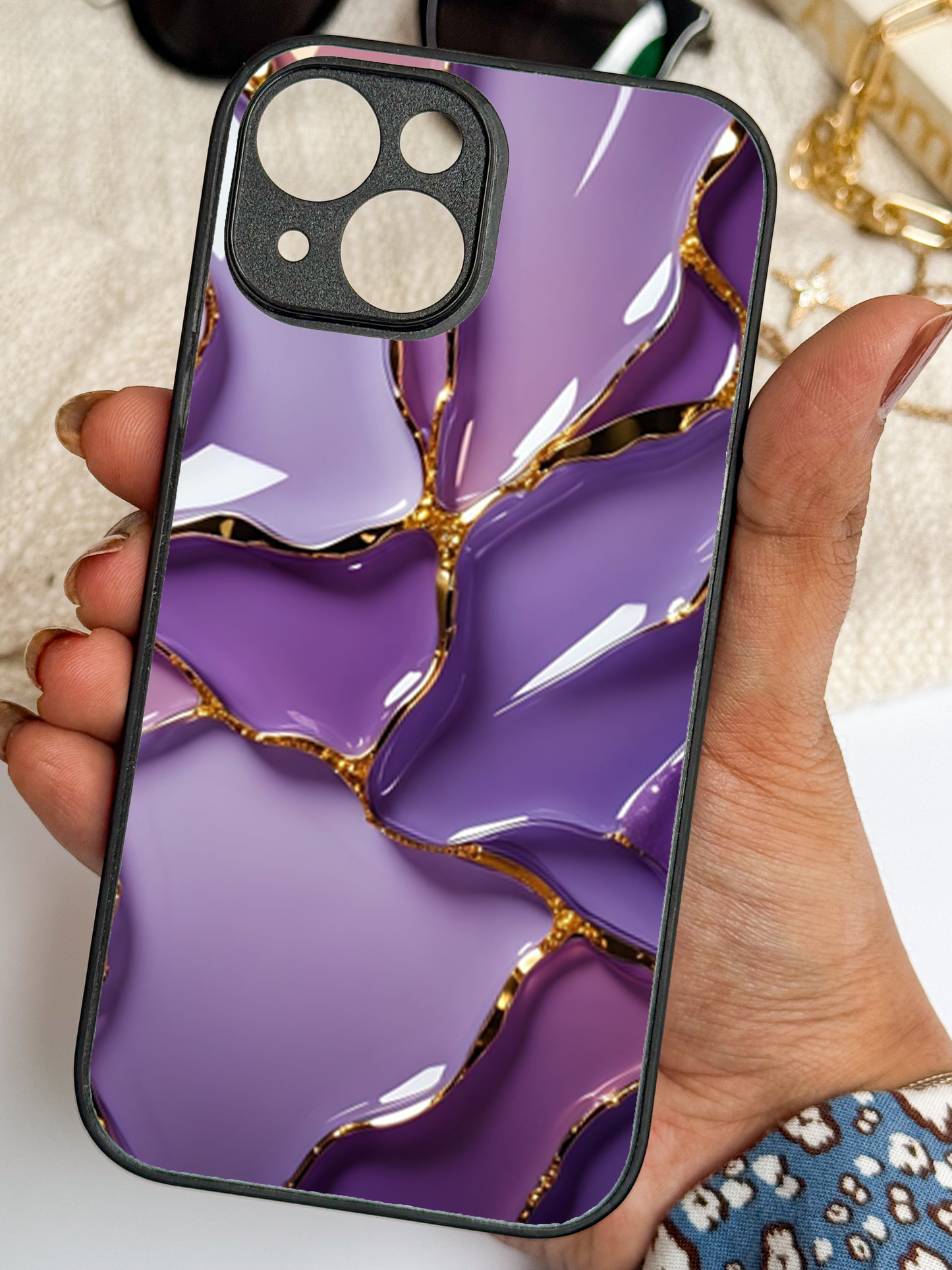 Amethyst Glaze Premium Glass Back Cover For iPhone 11,12,13,14,15,16,17 Models