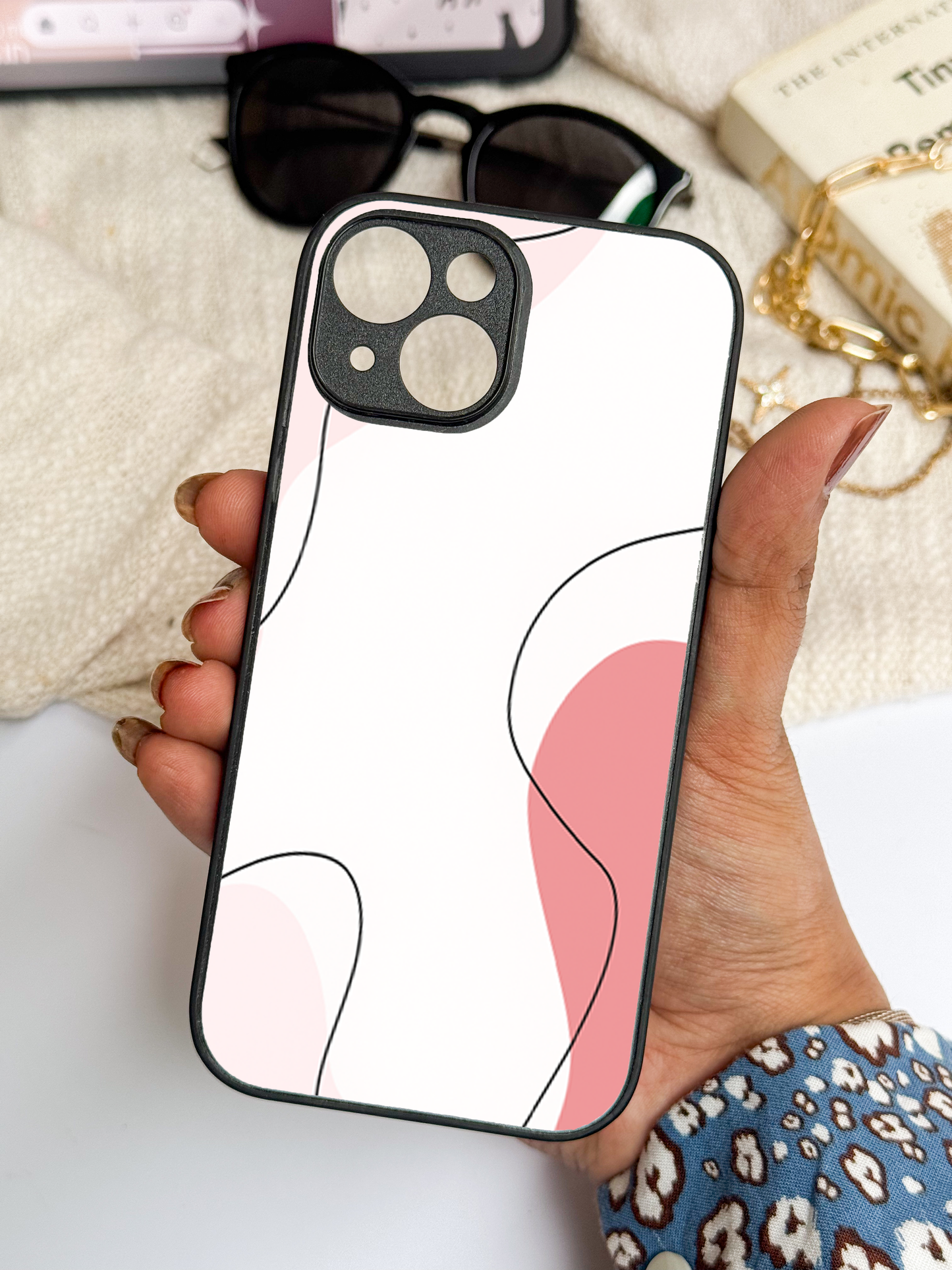 Clean Girl Aesthetics Premium Glass Back Cover For iPhone 11,12,13,14,15,16 Models