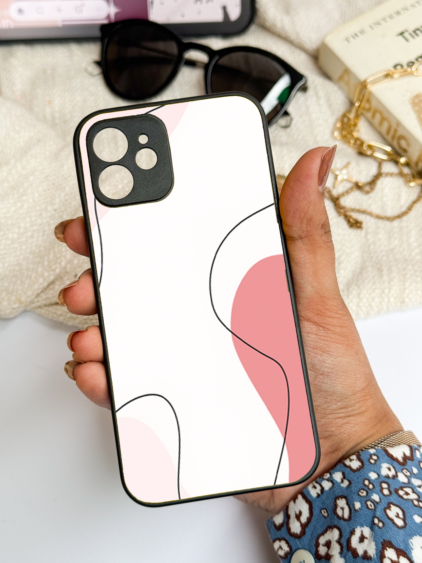 Clean Girl Aesthetics Premium Glass Back Cover For iPhone 11,12,13,14,15,16 Models
