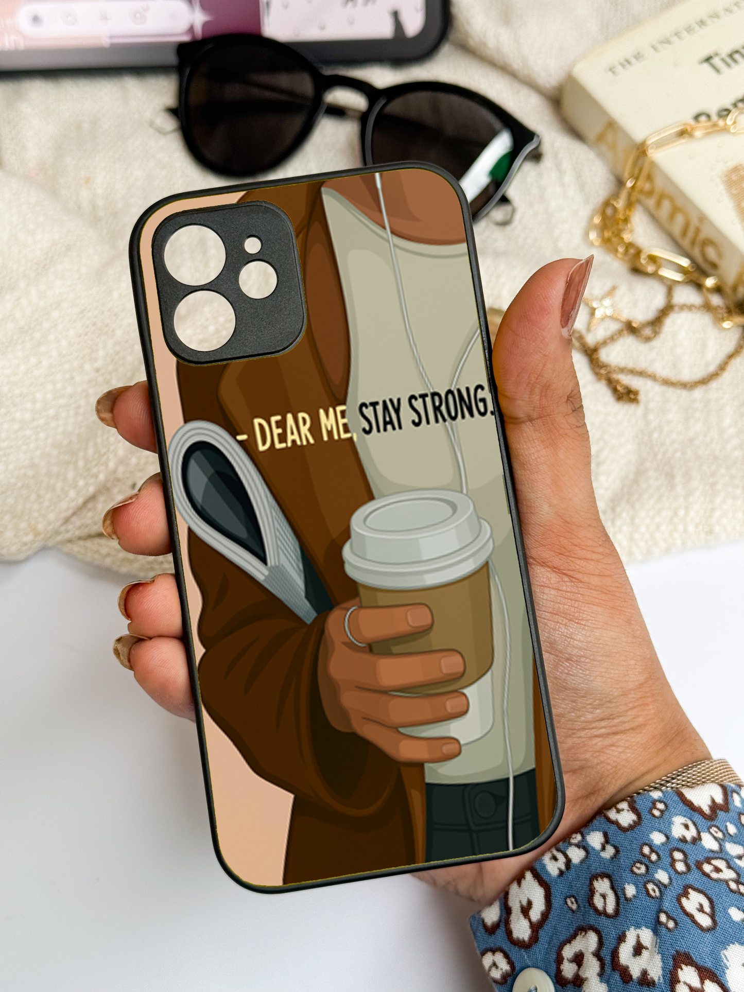 Stay Strong  Premium Glass Back Cover For iPhone 11,12,13,14,15,16 Models
