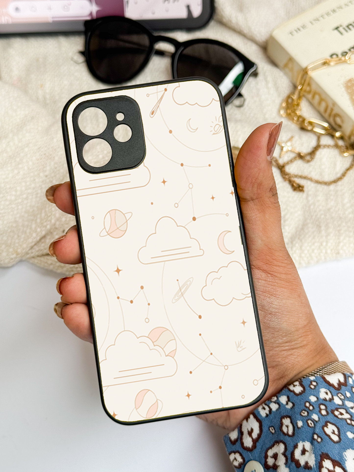 Celestial Love Premium Glass Back Cover For iPhone 11,12,13,14,15,16 Models