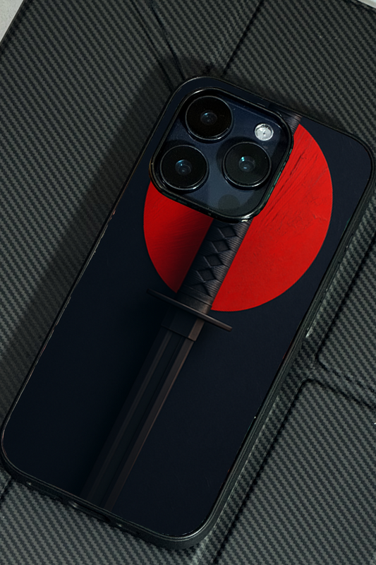 Katana Abstract Shot Theme Premium Glass Back Cover For iPhone 11,12,13,14,15,16,17 Models