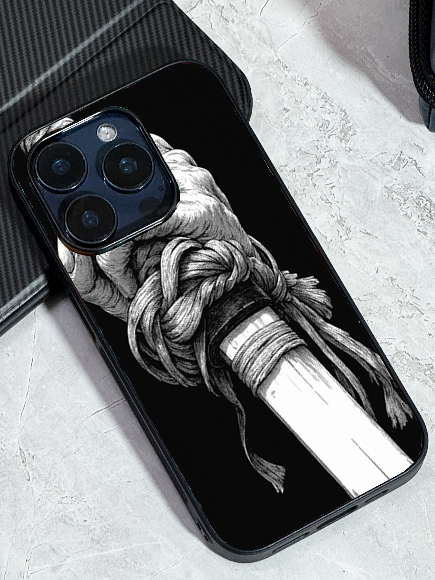 Samurai Grip Premium Glass Back Cover For iPhone 11,12,13,14,15,16 Models