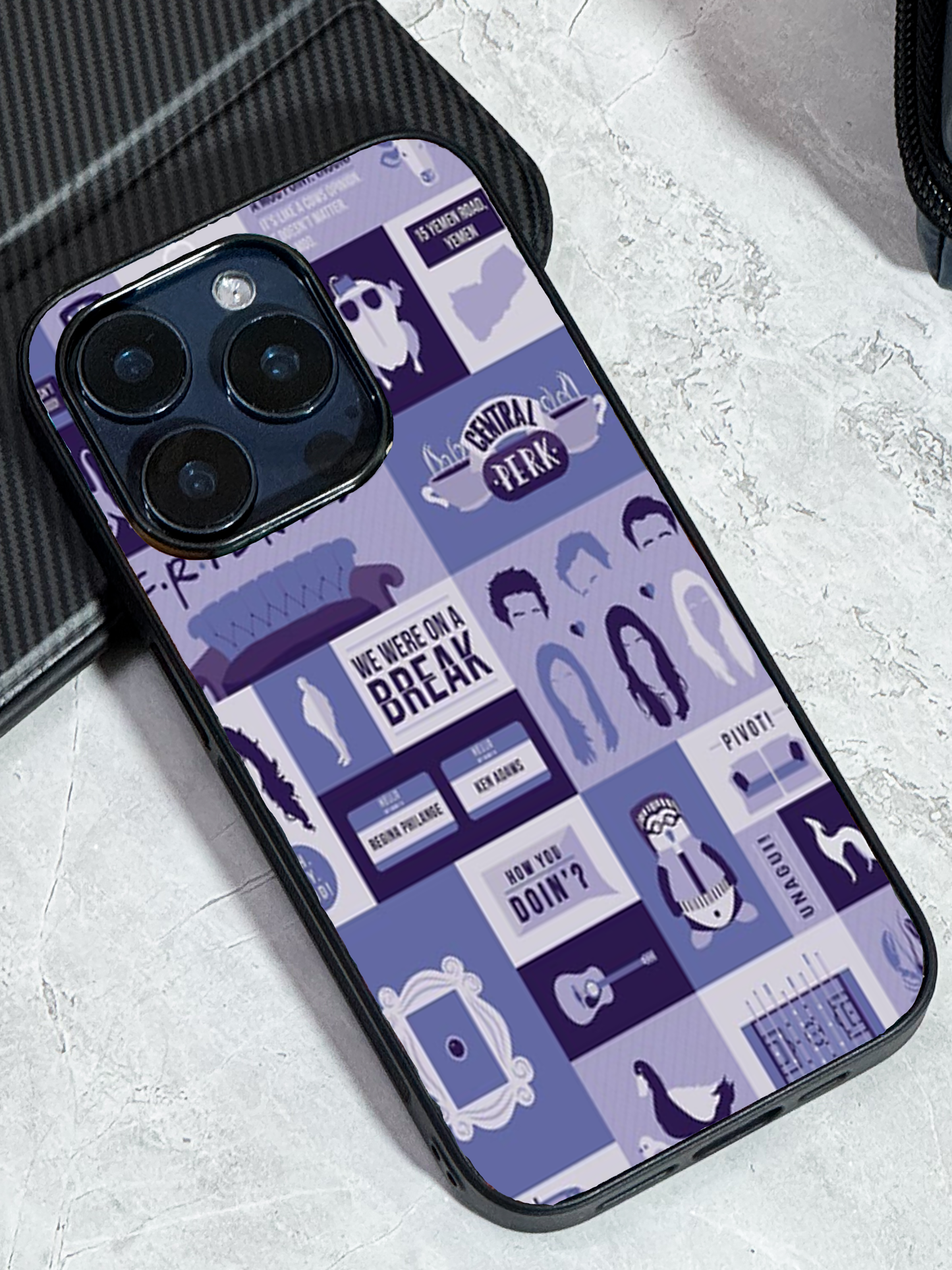 The Icon Grid Premium Glass Back Cover For iPhone 11,12,13,14,15,16 Models