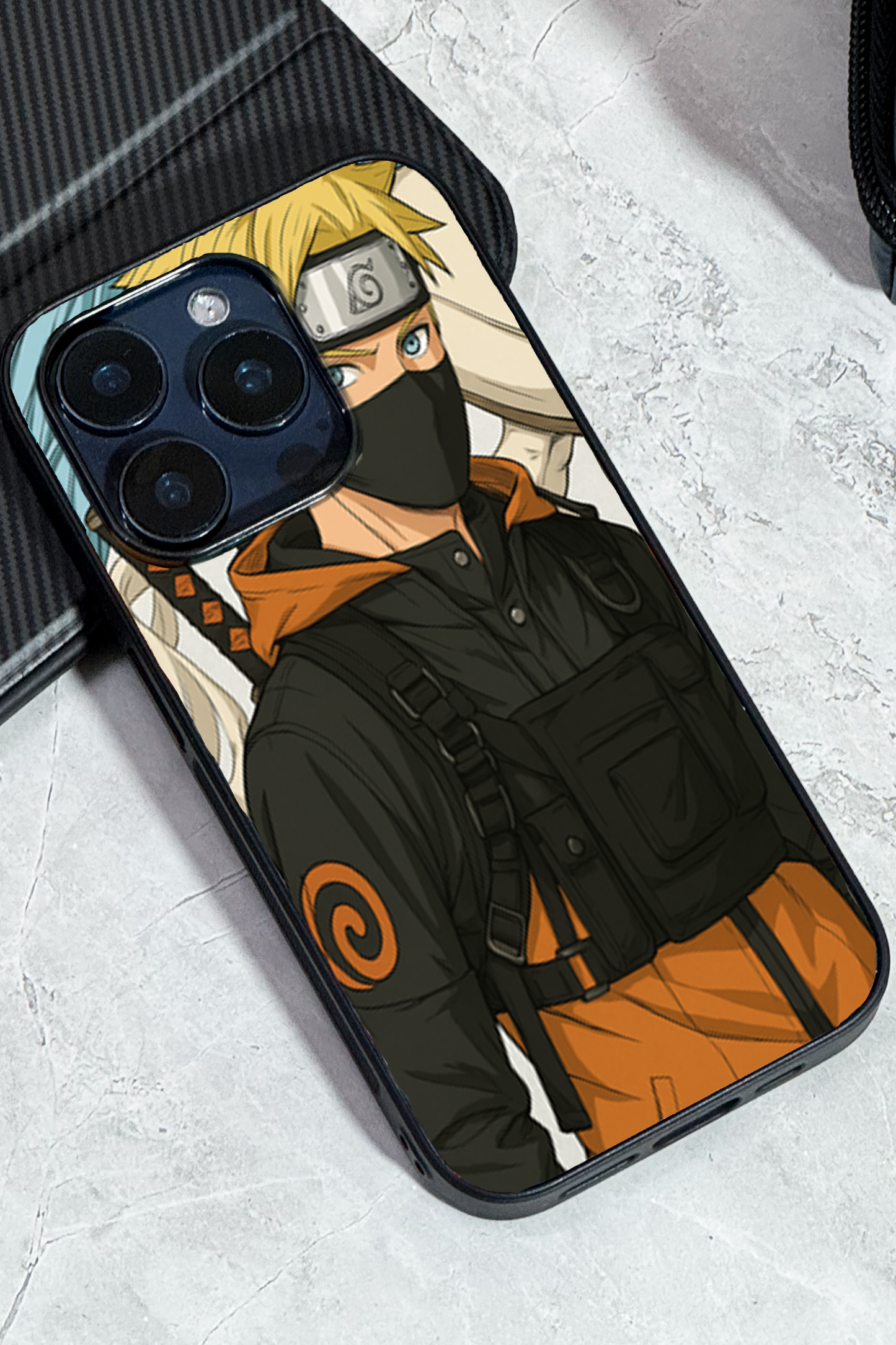 Stealthy Naruto Premium Glass Back Cover For iPhone 11,12,13,14,15,16 Models