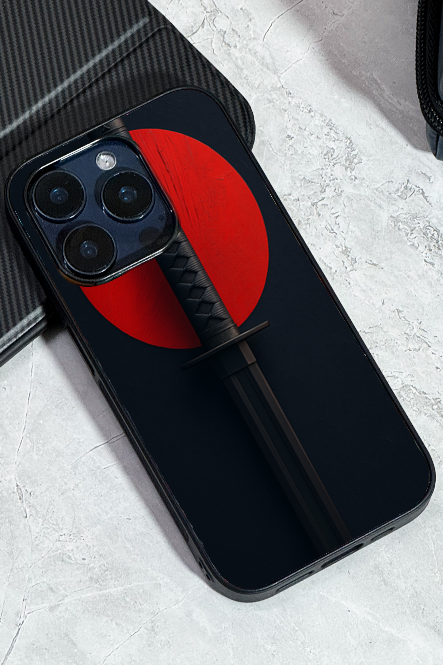 Katana Abstract Shot Theme Premium Glass Back Cover For iPhone 11,12,13,14,15,16 Models