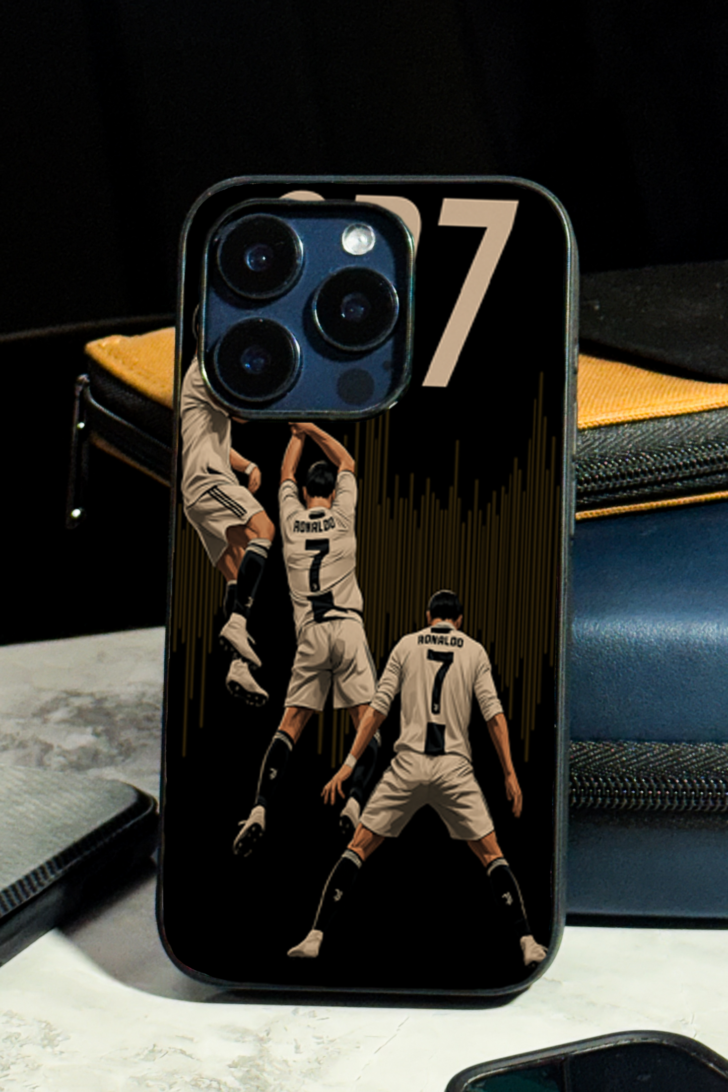 AIR CR7 Premium Glass Back Cover For iPhone 11,12,13,14,15,16 Models